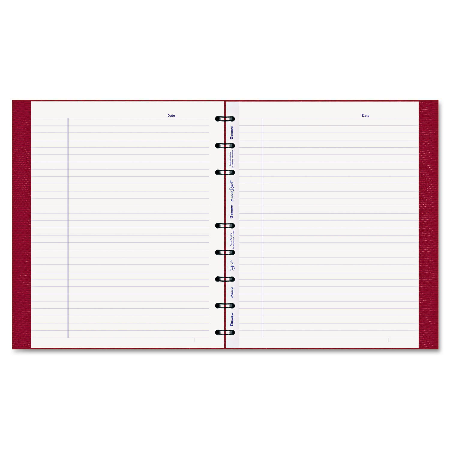  Blueline AF9150.83 MiracleBind Notebook, 1 Subject, Medium/College Rule, Red Cover, 9.25 x 7.25, 75 Sheets (REDAF915083) 