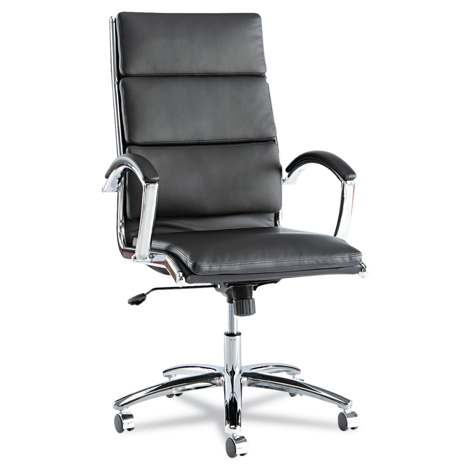  Alera ALENR4119 Alera Neratoli High-Back Slim Profile Chair, Supports up to 275 lbs., Black Seat/Black Back, Chrome Base (ALENR4119) 