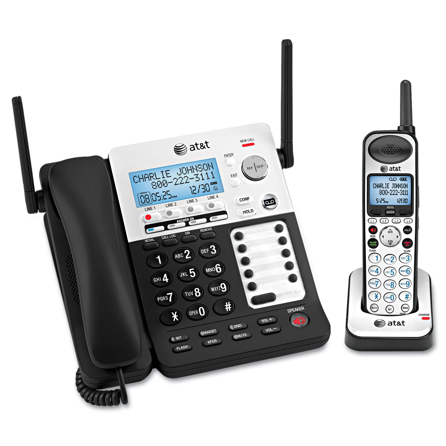  AT&T SB67138 SB67138 DECT 6.0 Phone/Answering System, 4 Line, 1 Corded/1 Cordless Handset (ATTSB67138) 