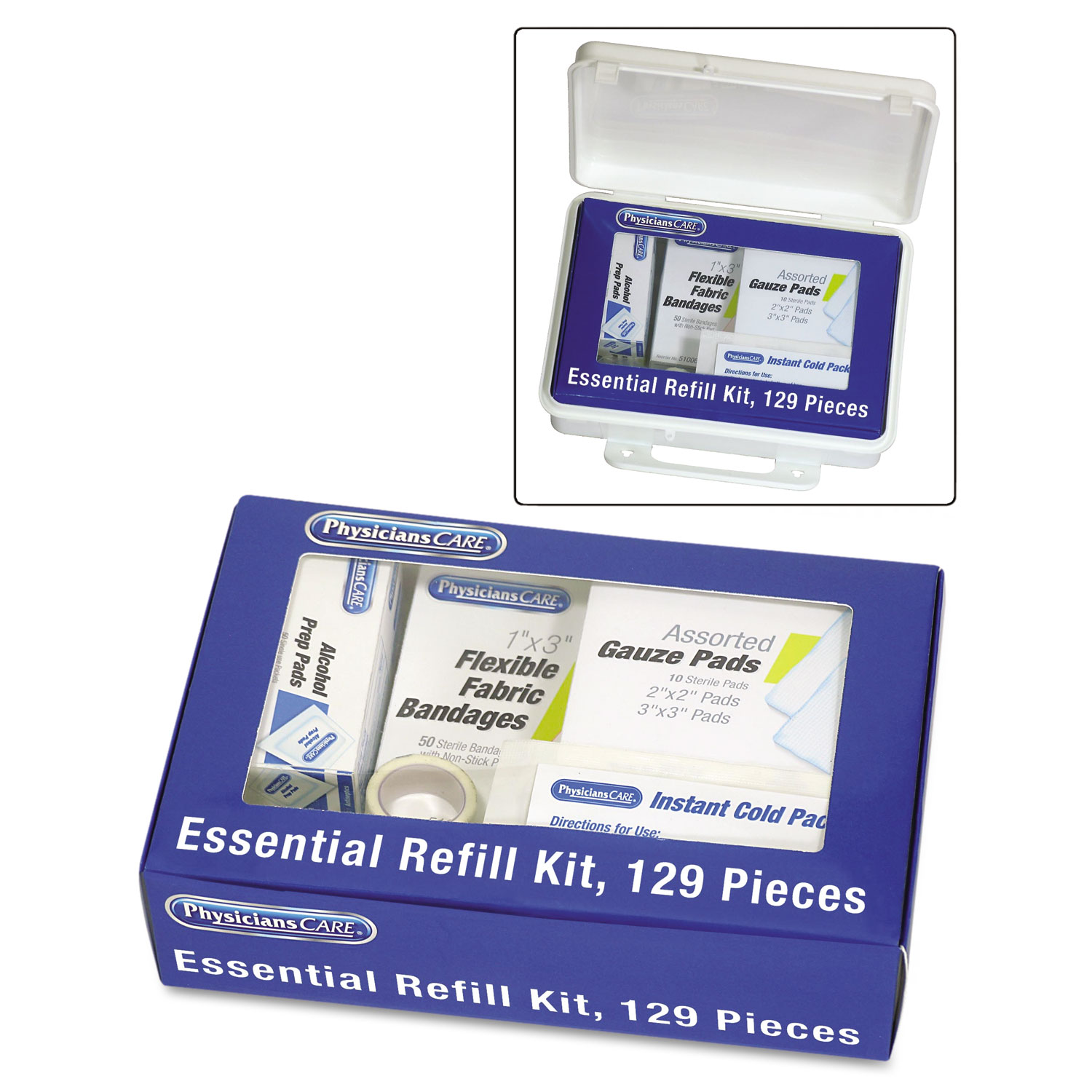  PhysiciansCare by First Aid Only 90137 Essential Refill Kit, 129 Pieces/Kit (FAO90137) 
