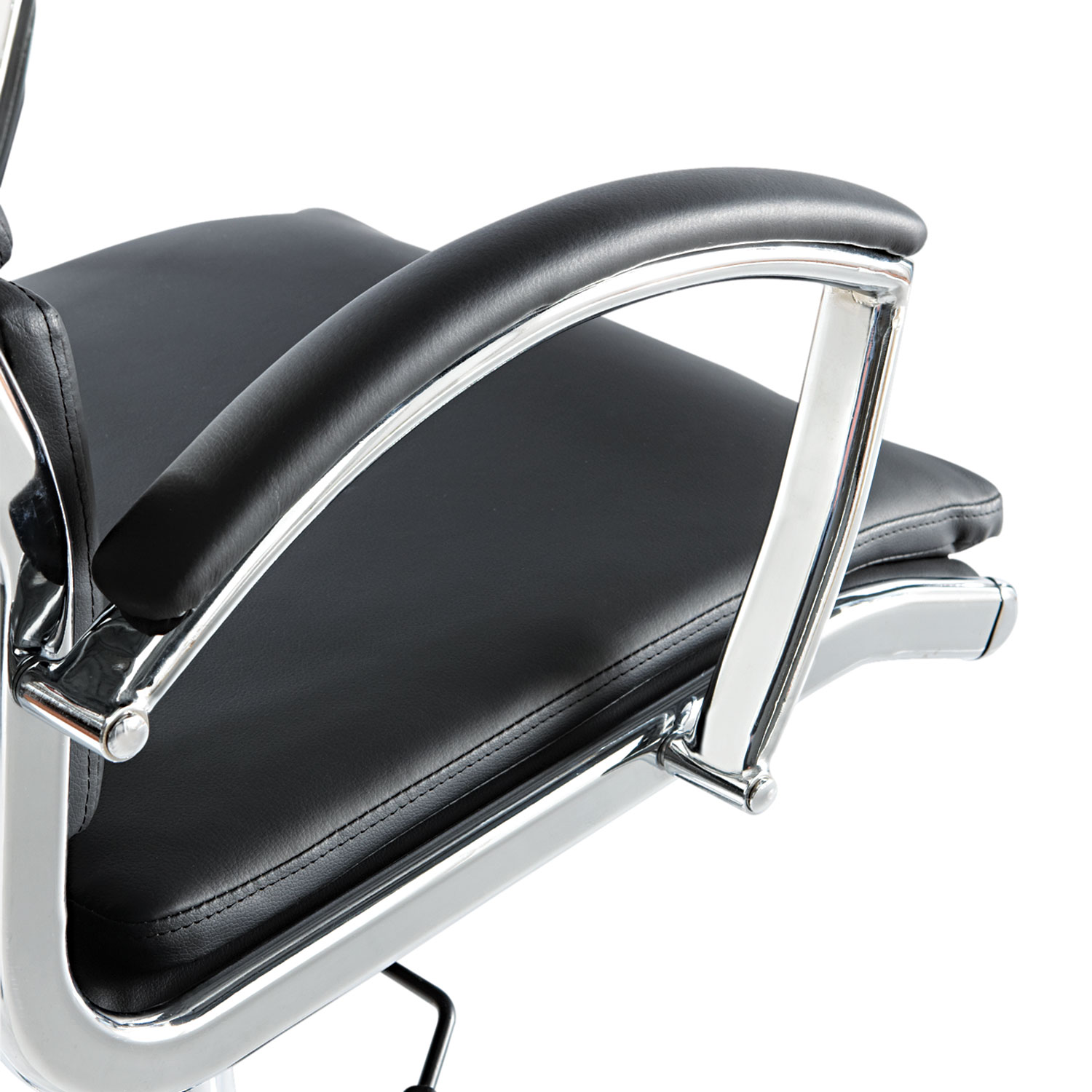 Alera Neratoli Series High-Back Swivel/Tilt Chair, Black Leather, Chrome Frame