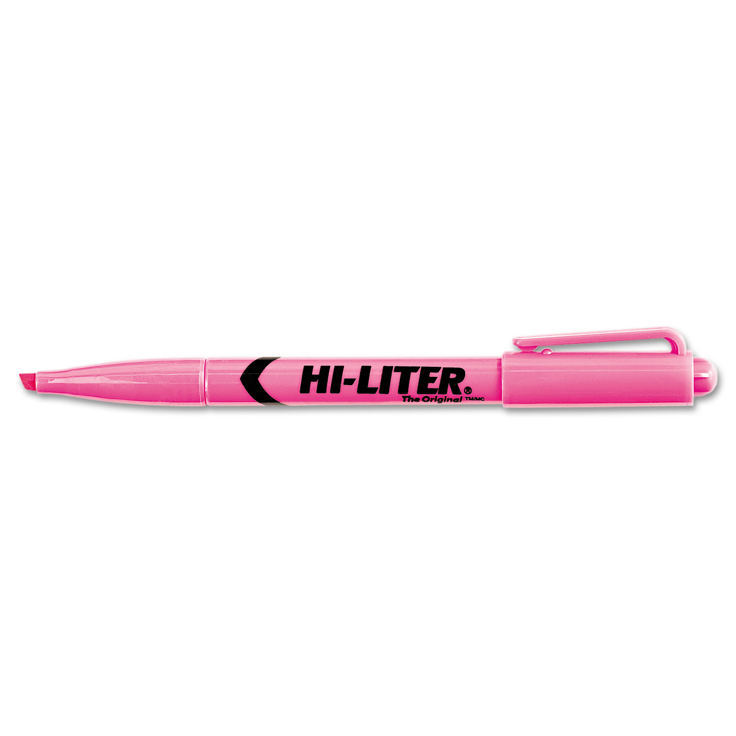 HI-LITER Pen-Style Highlighter, Chisel Tip, Fluorescent Pink Ink, Dozen