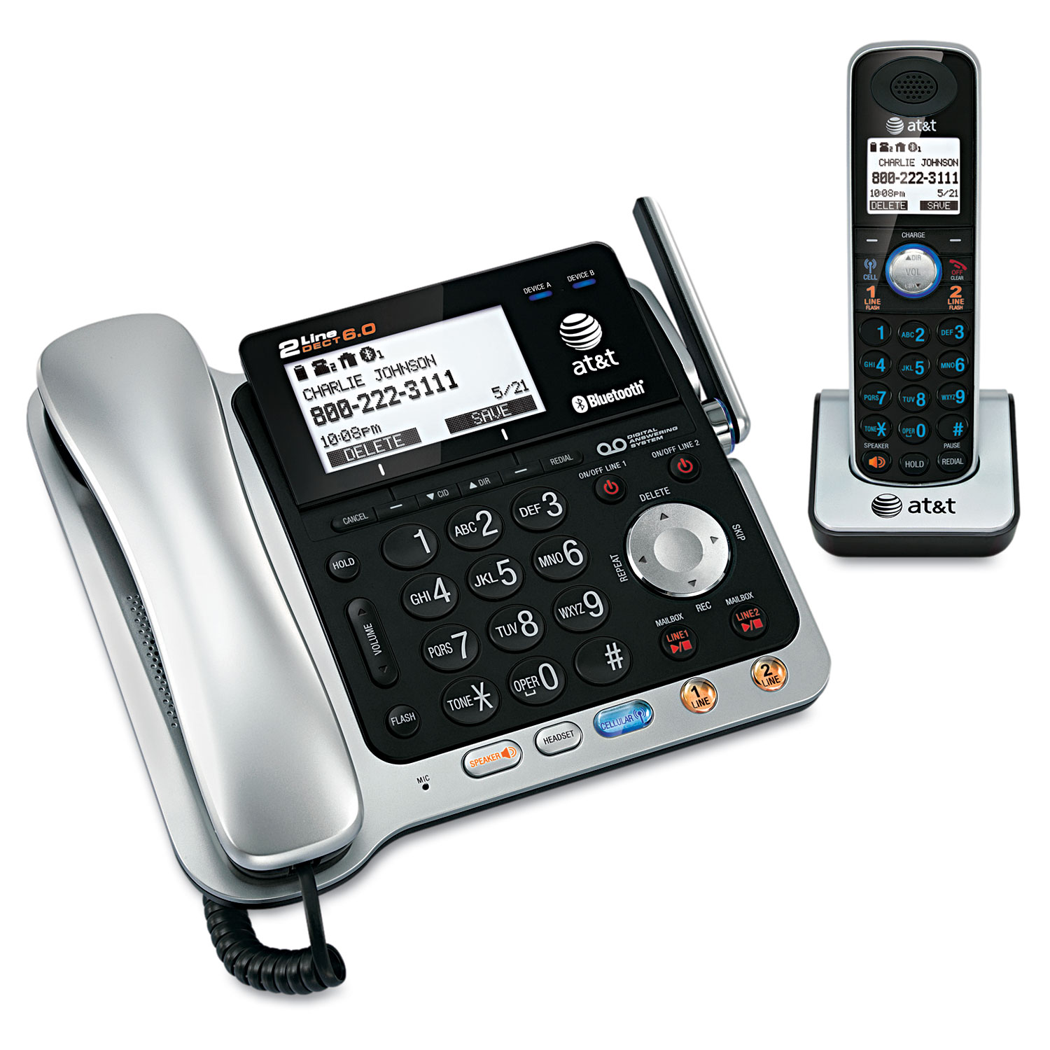 TL86109 Two-Line DECT 6.0 Phone System with Bluetooth