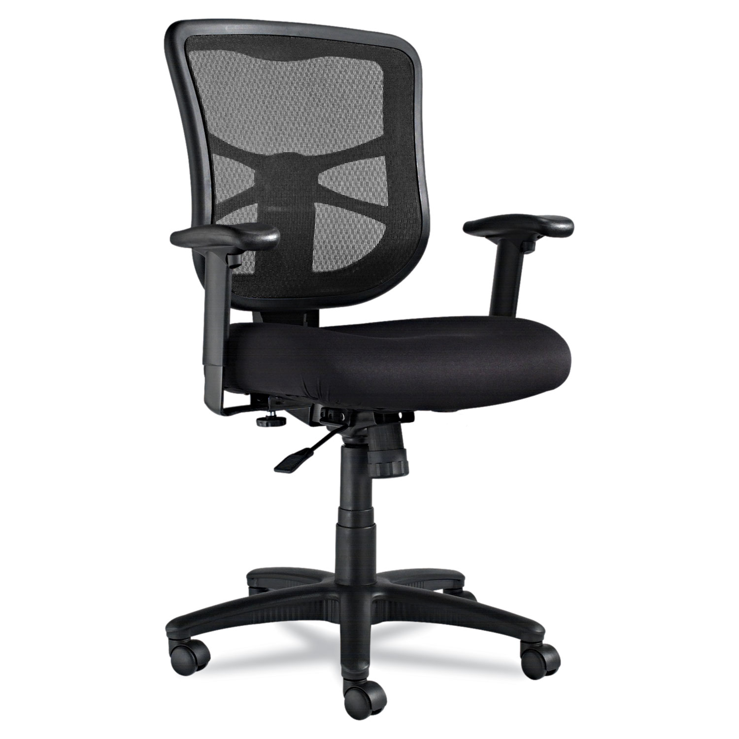  Alera ALEEL42BME10B Alera Elusion Series Mesh Mid-Back Swivel/Tilt Chair, Supports up to 275 lbs., Black Seat/Black Back, Black Base (ALEEL42BME10B) 