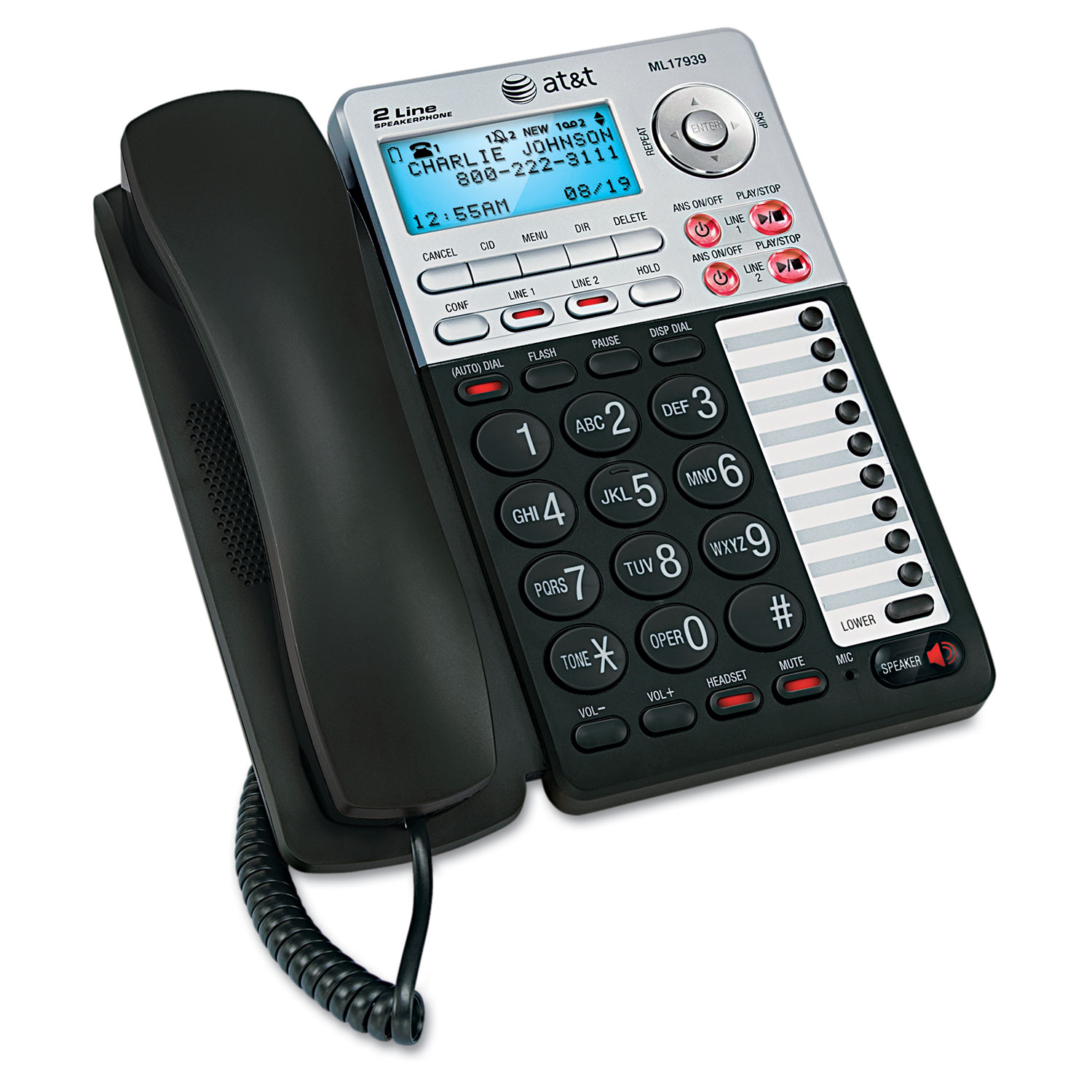  AT&T ML17939 ML17939 Two-Line Speakerphone with Caller ID and Digital Answering System (ATTML17939) 
