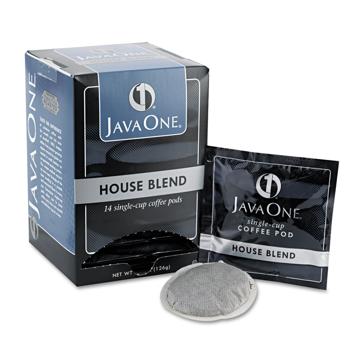  Java One 39840306141 Coffee Pods, House Blend, Single Cup, 14/Box (JAV40300) 