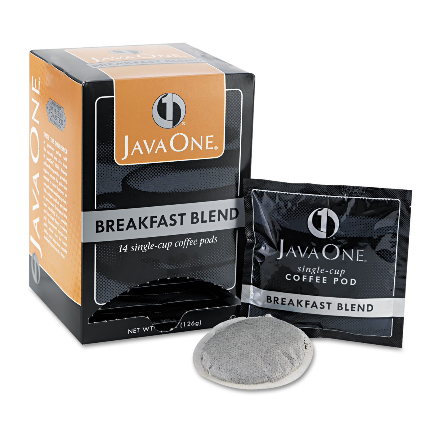  Java One 39830106141 Coffee Pods, Breakfast Blend, Single Cup, 14/Box (JAV30220) 