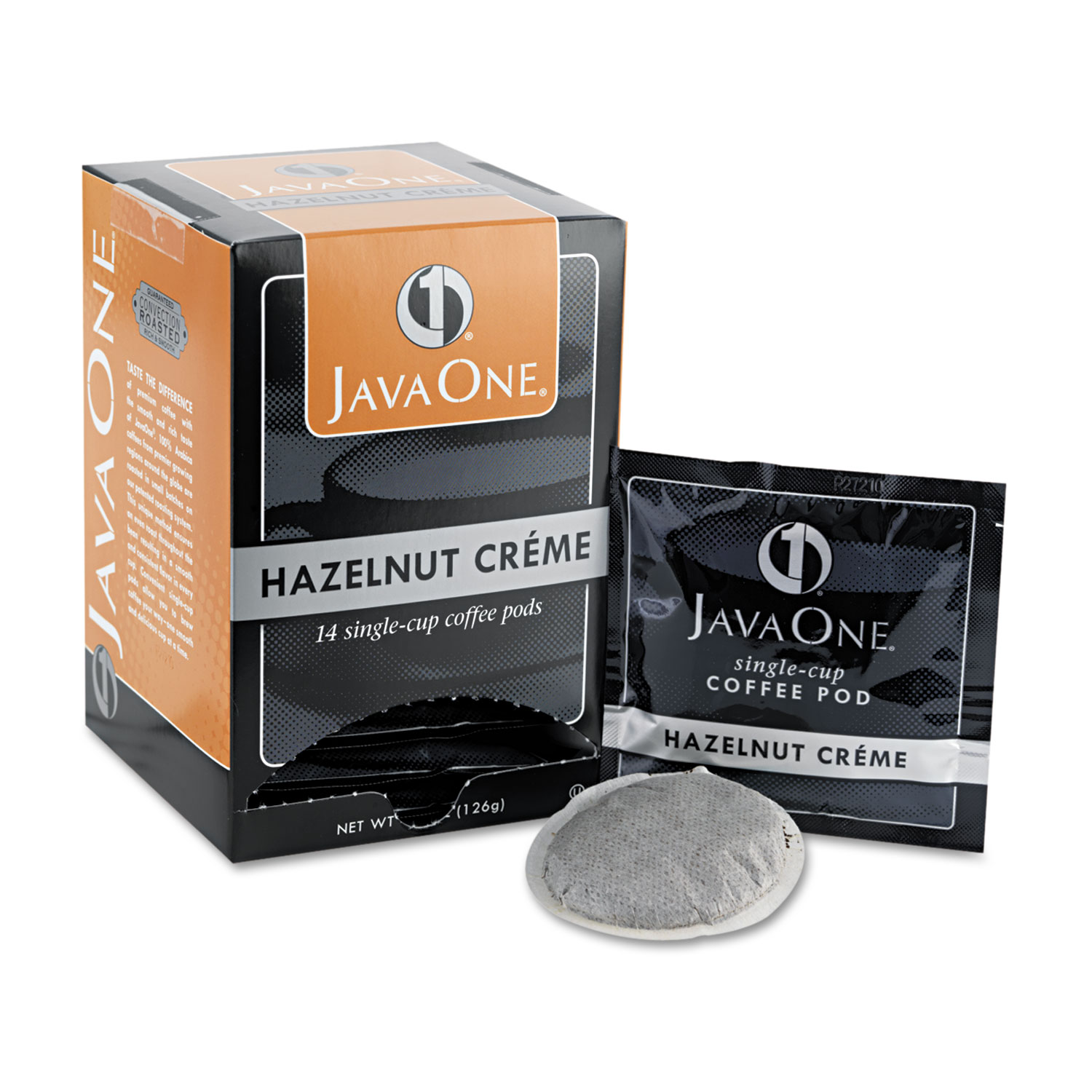  Java One 39870506141 Coffee Pods, Hazelnut Creme, Single Cup, 14/Box (JAV70500) 