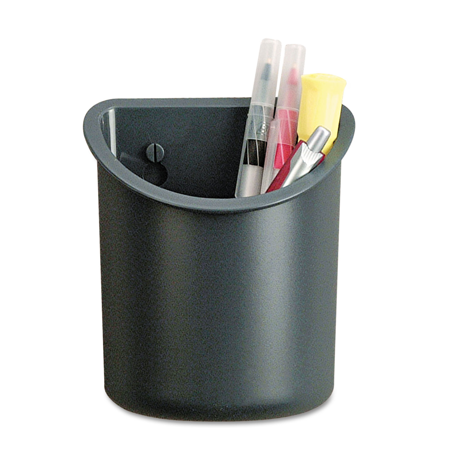  Universal UNV08193 Recycled Plastic Cubicle Pencil Cup, 4 1/4 x 2 1/2 x 5, Charcoal (UNV08193) 