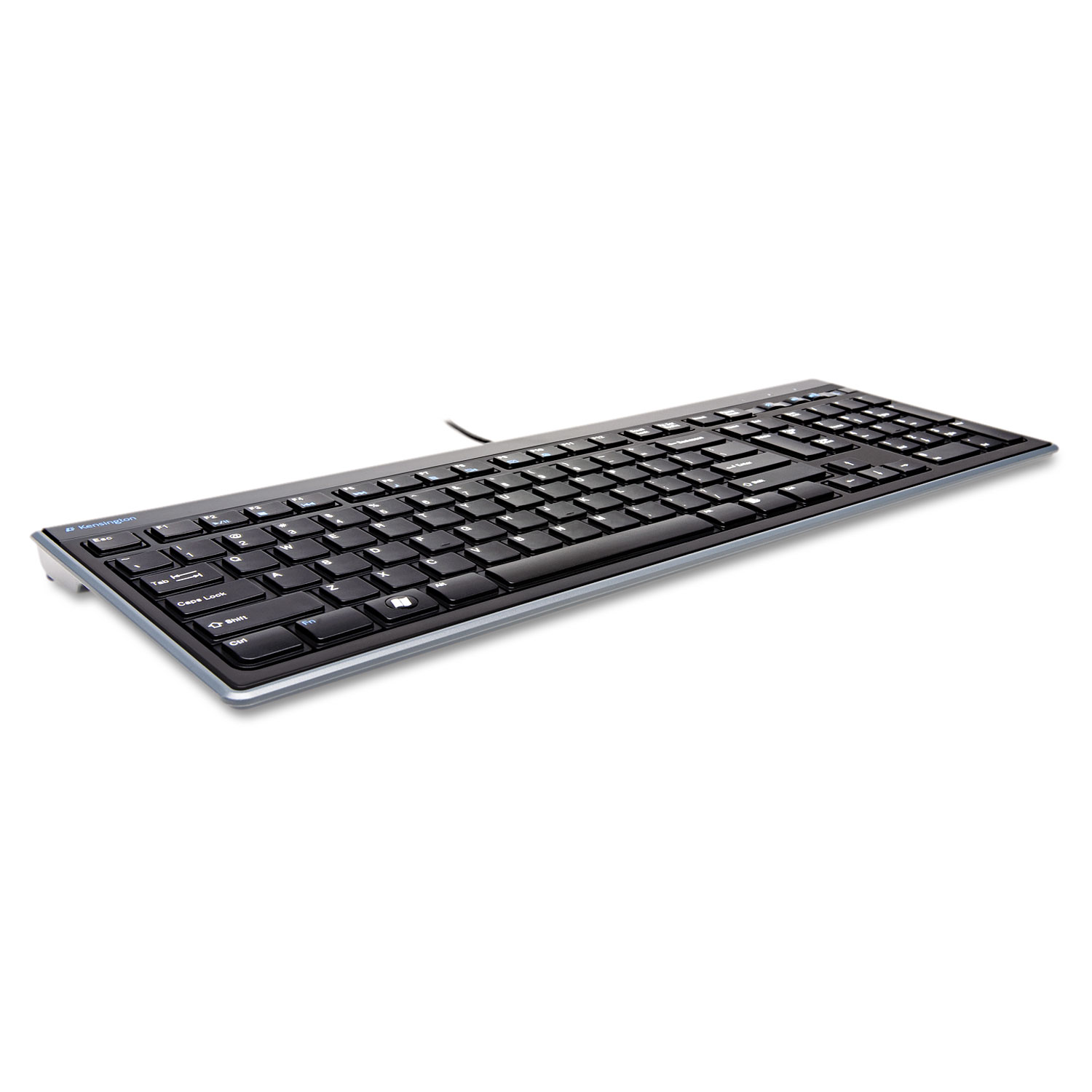 Slim Type Standard Keyboard, 104 Keys, Black/Silver