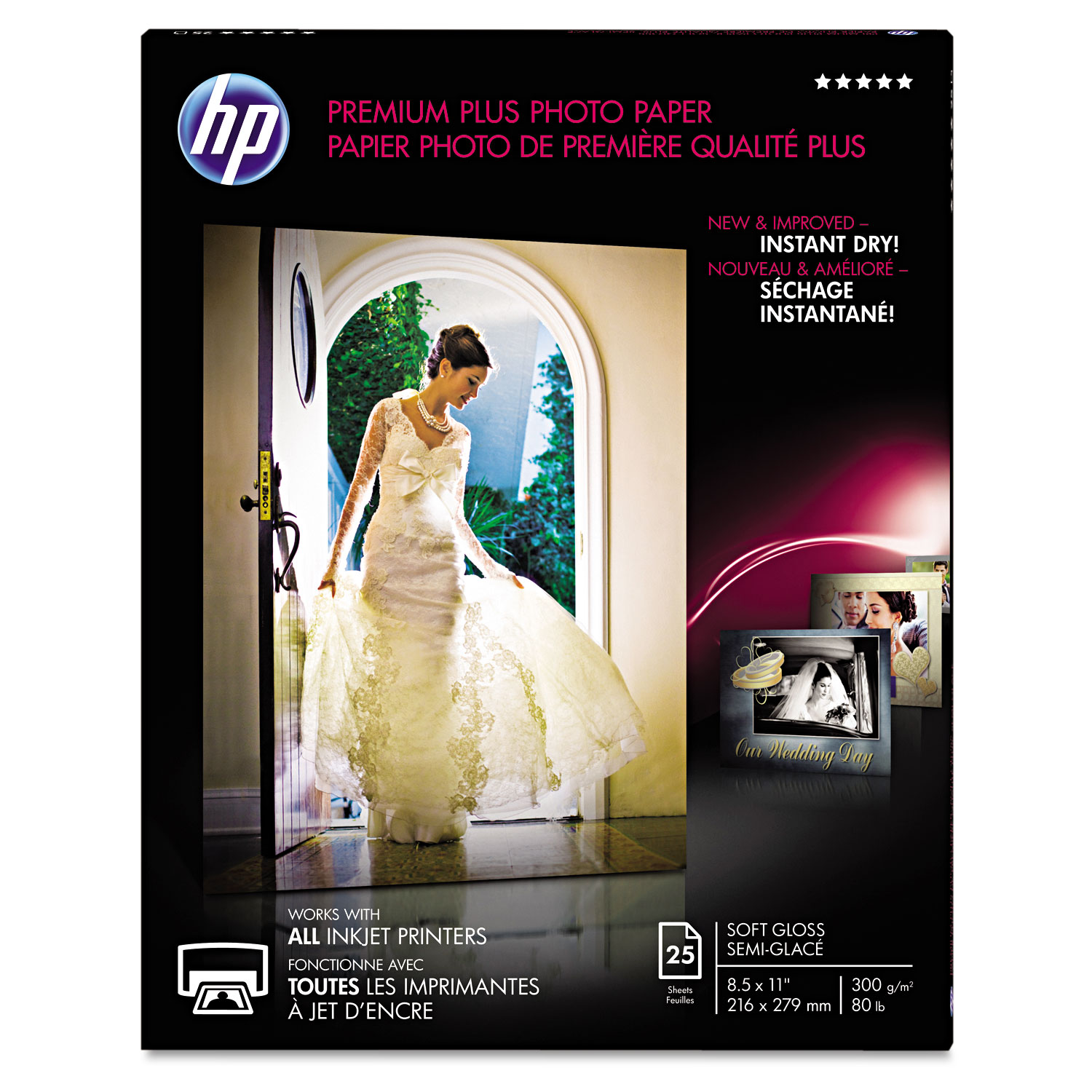 Premium Plus Photo Paper, 80 lbs., Soft-Gloss, 8-1/2 x 11, 25 Sheets/Pack