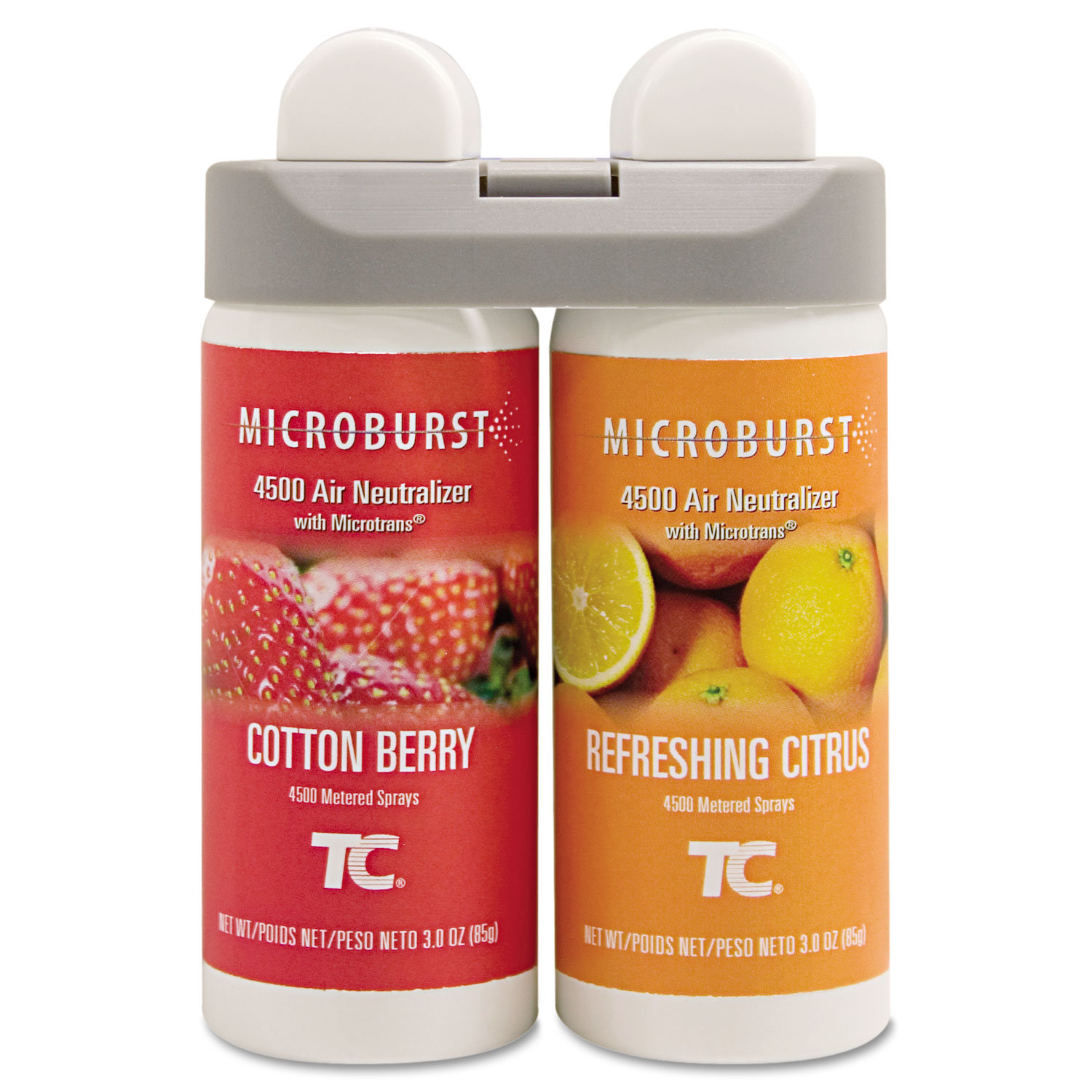  Rubbermaid Commercial 3485952 Microburst Duet Refills, Cotton Berry/Refreshing Citrus, 3 oz, 4/Carton (RCP3485952) 
