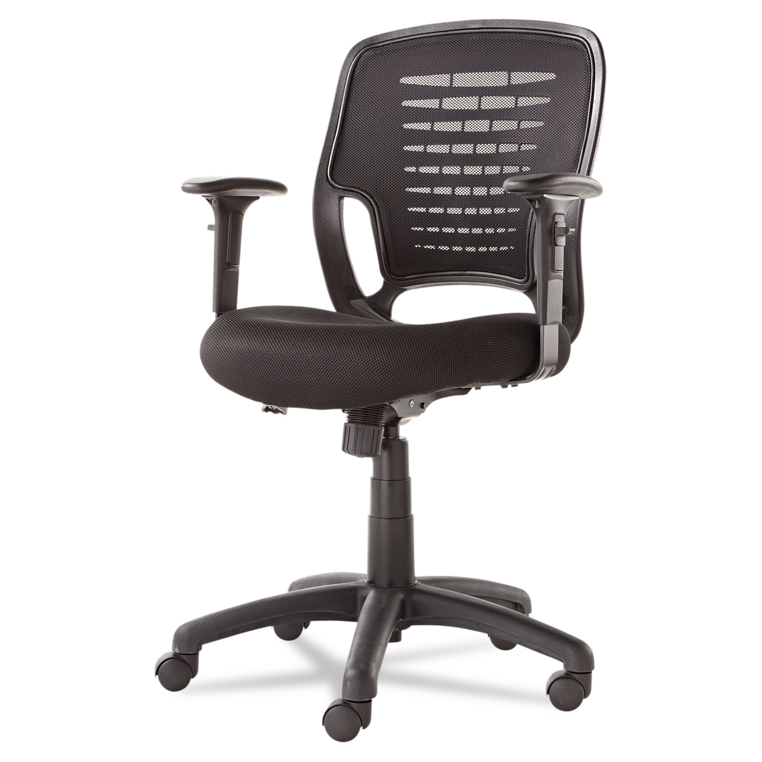 Swivel/Tilt Mesh Task Chair, Supports up to 250 lbs., Black Seat/Black Back, Black Base