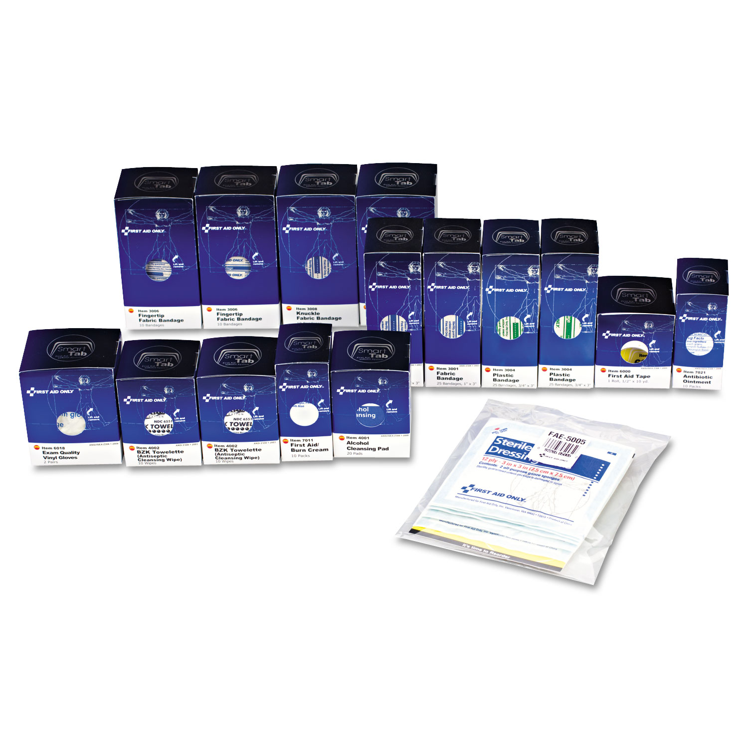 Refill f/SmartCompliance Gen Cabinet, Blue Metal Detectable Bandages,1x3,25/Bx