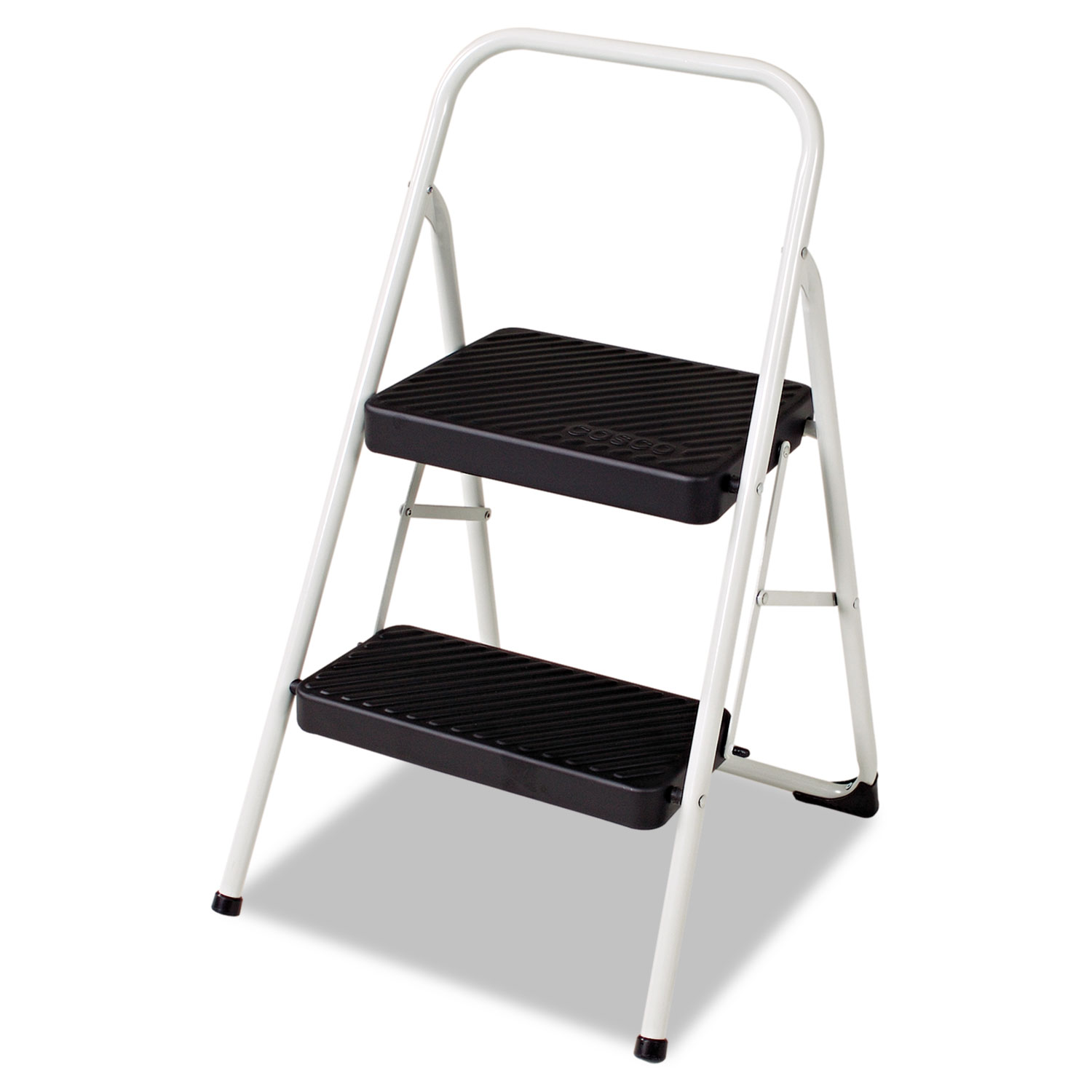  Cosco 11-135CLGG1 2-Step Folding Steel Step Stool, 200 lb Capacity, 17.38w x 18d x 28.13h, Cool Gray (CSC11135CLGG1) 