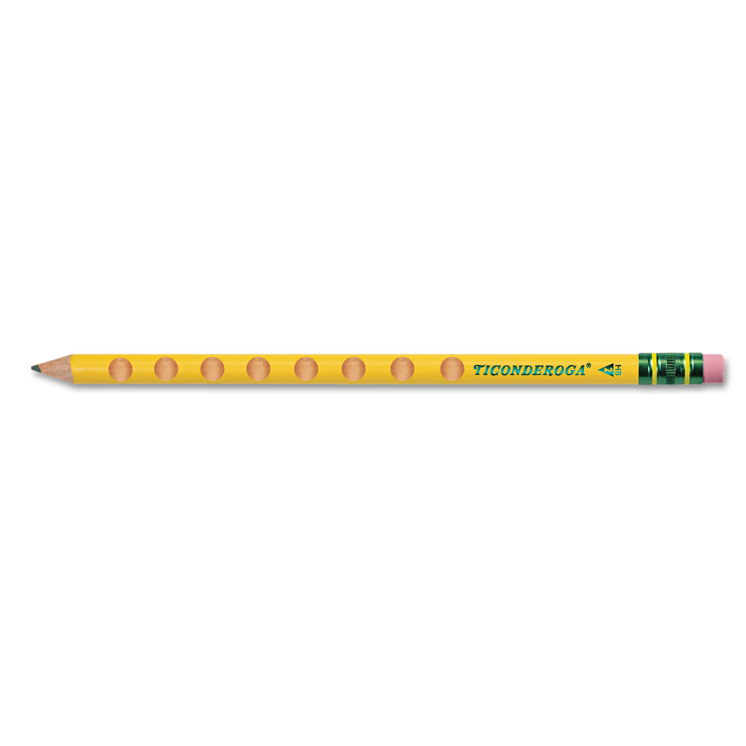  Ticonderoga 13058 Groove Pencils, HB (#2), Black Lead, Yellow Barrel, 10/Pack (DIX13058) 