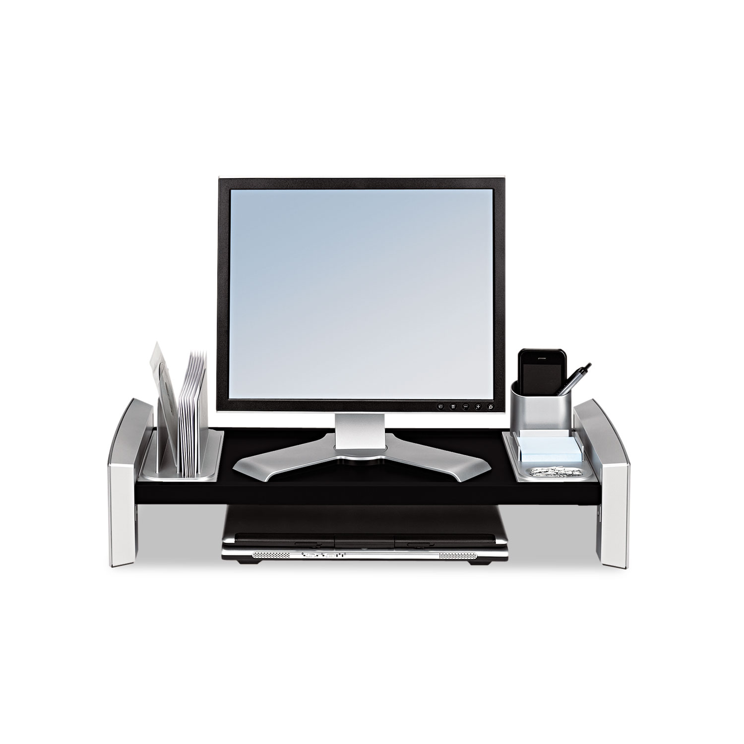 Professional Series Flat Panel Workstation, 25 7/8 x 11 1/2 x 4 1/2,Black/Silver
