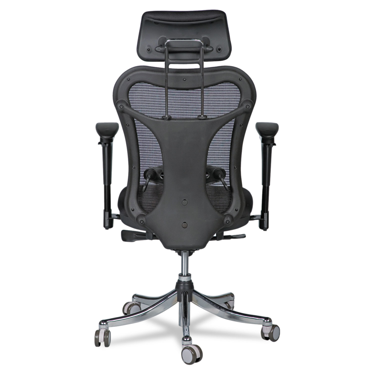 Ergo Ex Executive Office Chair, Mesh Back/Upholstered Seat, Black/Chrome