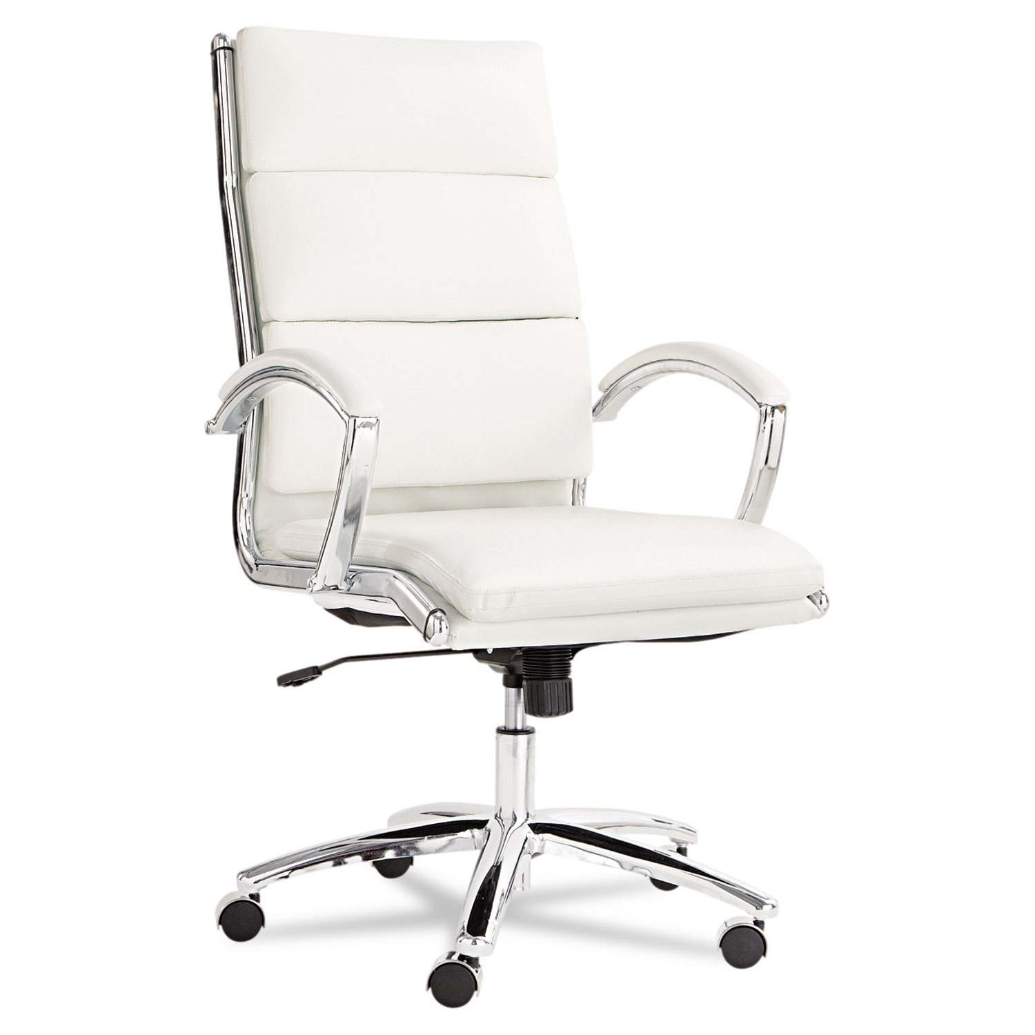  Alera ALENR4106 Alera Neratoli High-Back Slim Profile Chair, Supports up to 275 lbs., White Seat/White Back, Chrome Base (ALENR4106) 