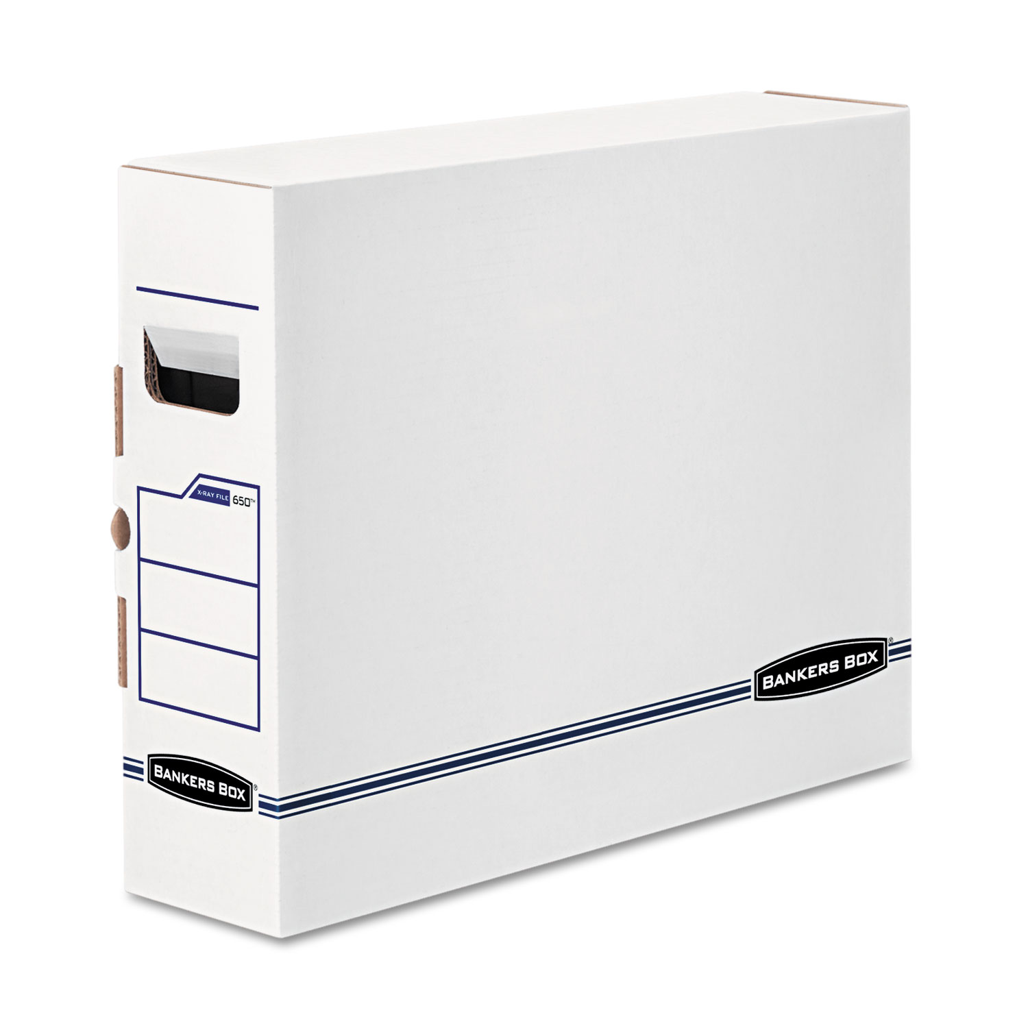  Bankers Box 00650 X-Ray Storage Boxes, 5 x 18.75 x 14.88, White/Blue, 6/Carton (FEL00650) 