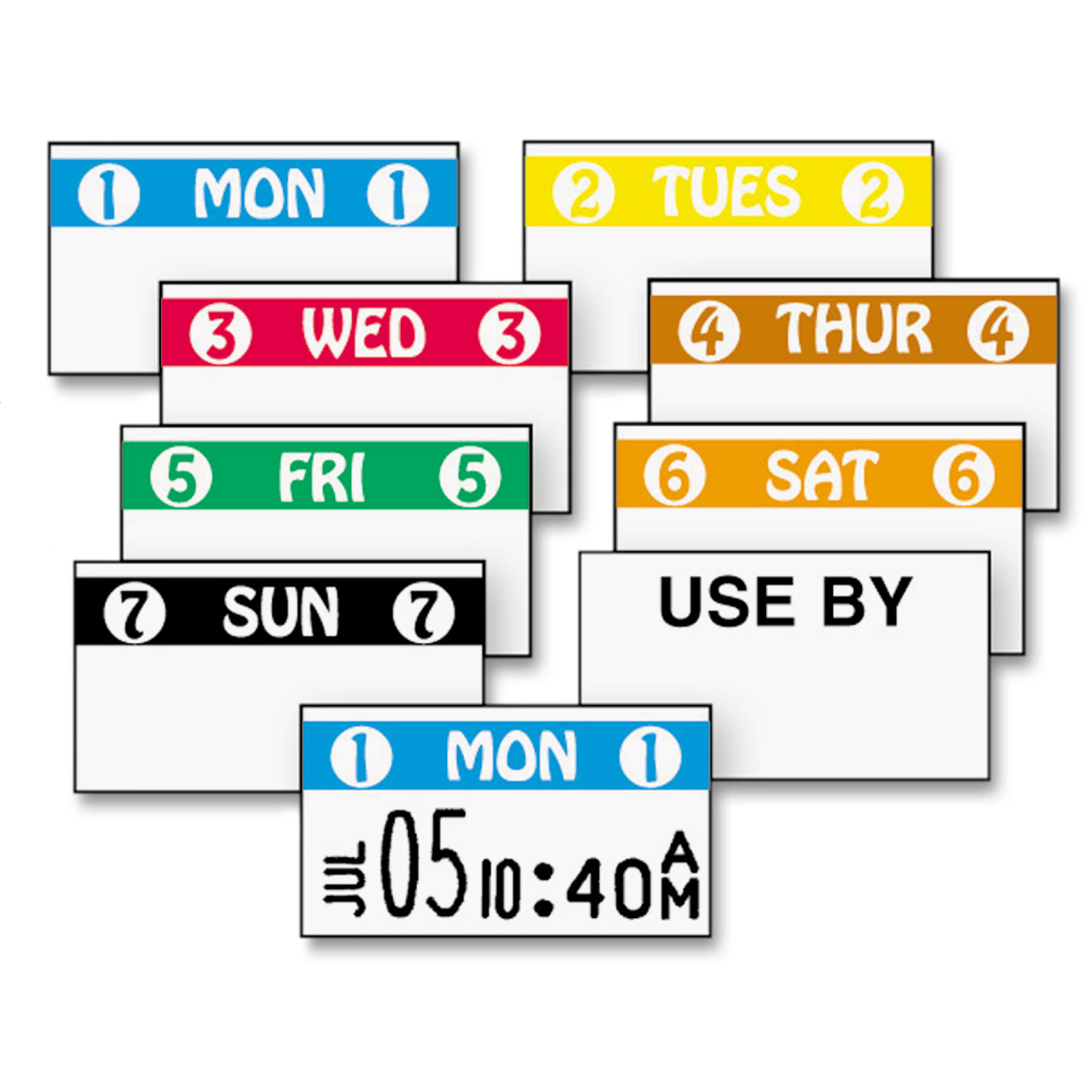 FreshMarx Freezx Color-Coded Labels, Use By, White, 2500/Roll