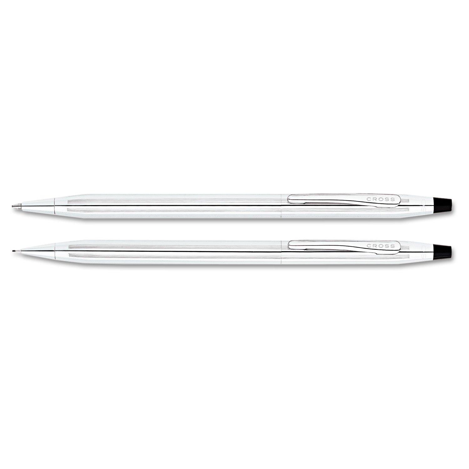 Classic Century Ballpoint Pen & Pencil Set, Chrome/Black Accent