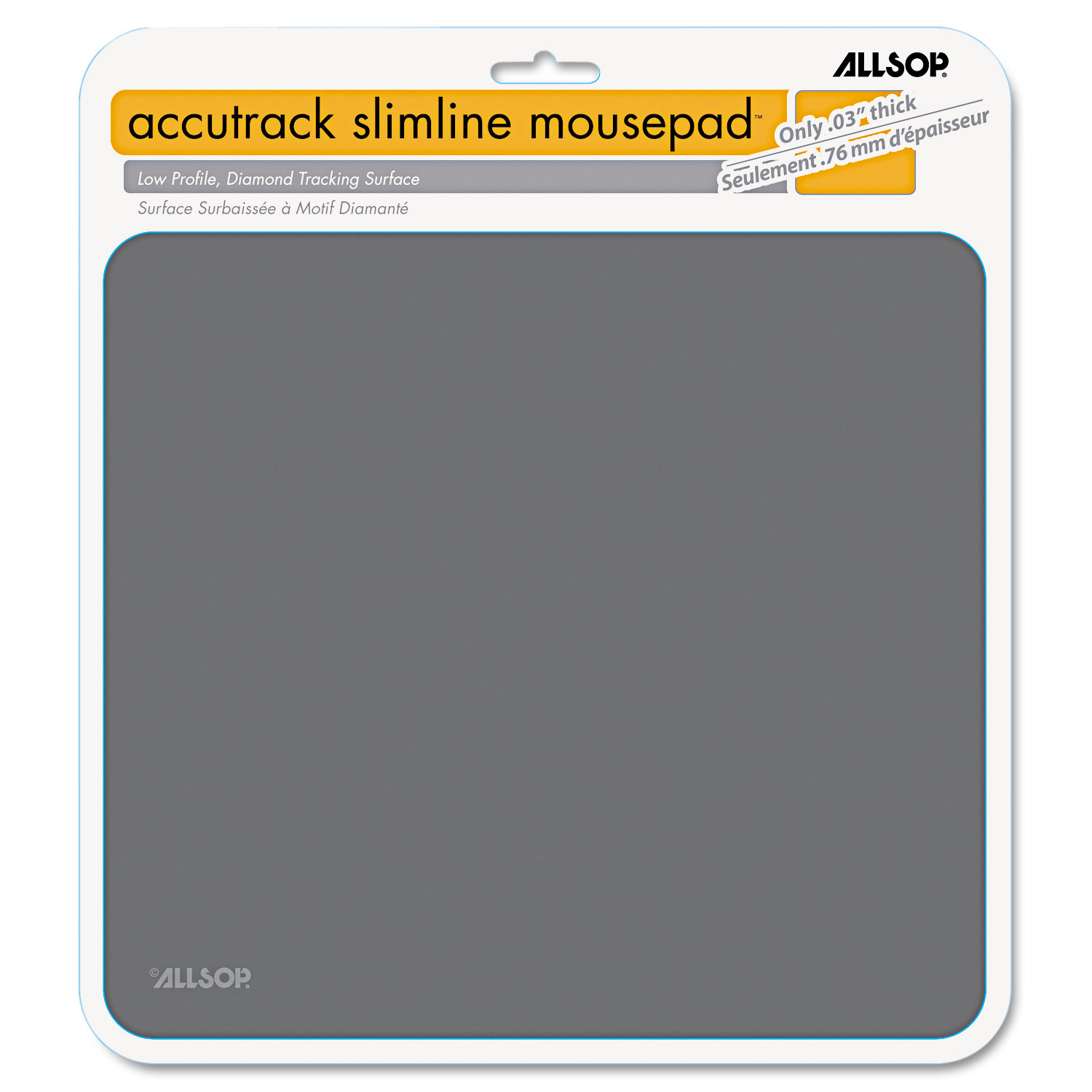 Accutrack Slimline Mouse Pad, Graphite, 8 3/4 x 8