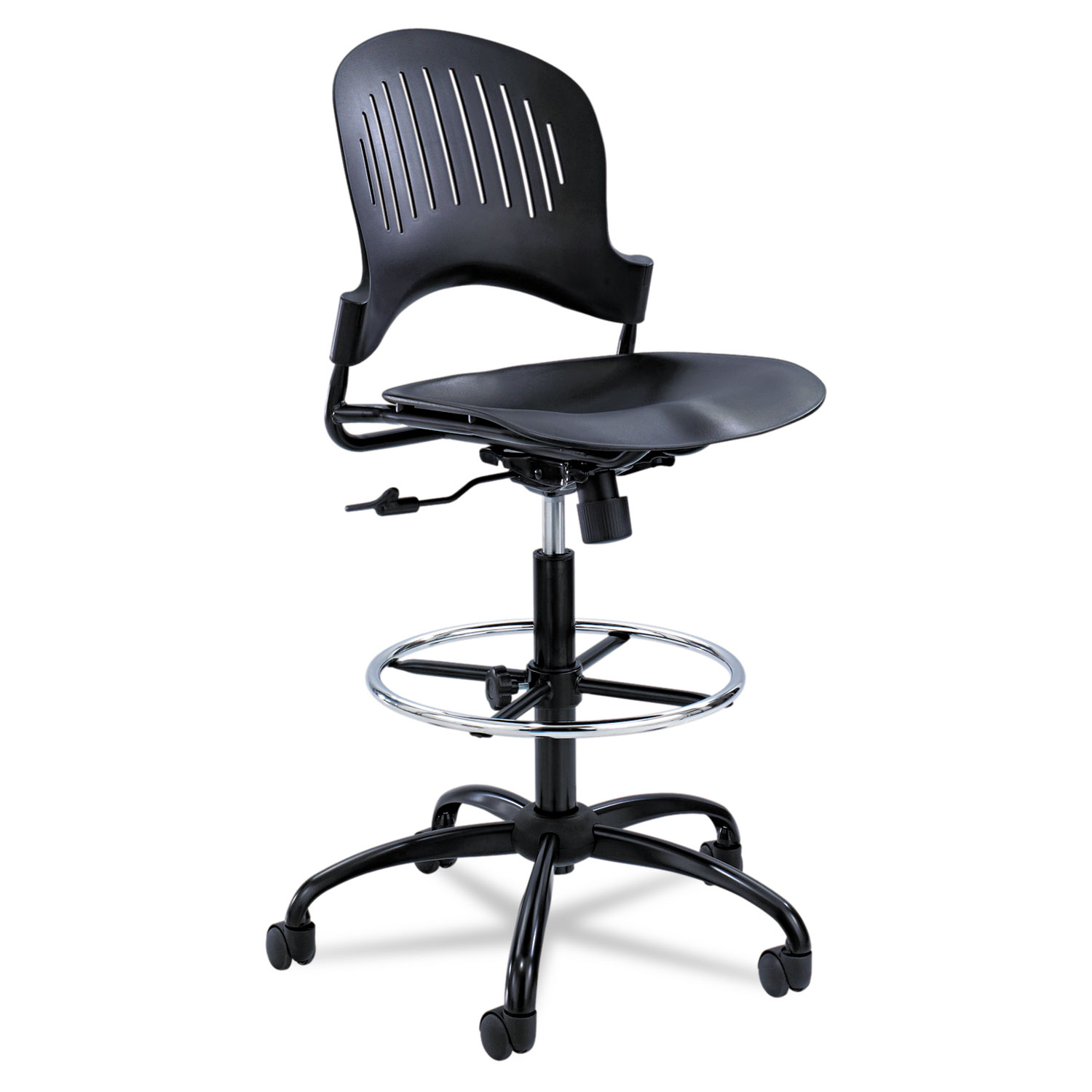 Zippi Plastic Extended-Height Chair, Black