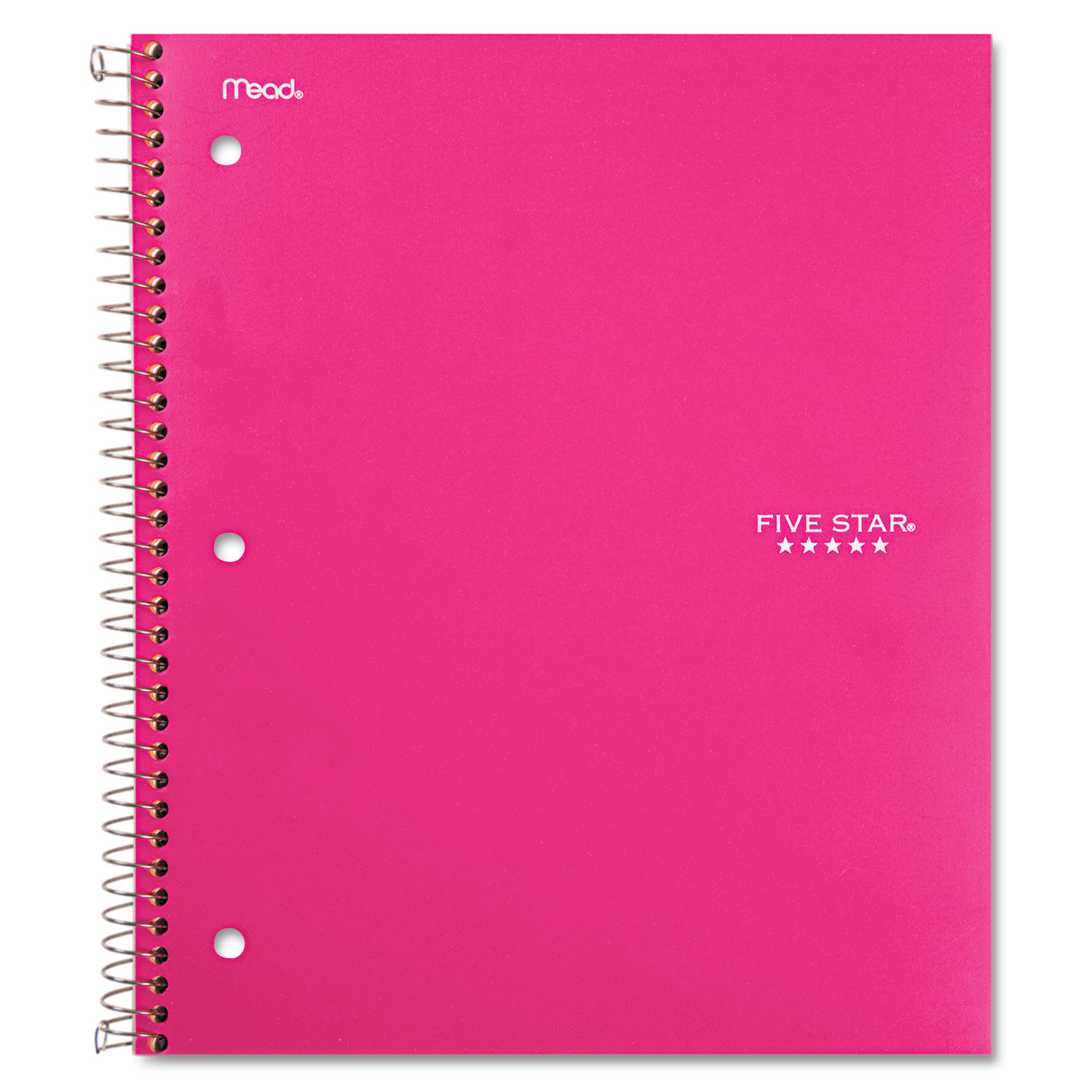  Five Star 73477 Wirebound Trend Notebook, 1 Subject, Wide/Legal Rule, Pink Cover, 10.5 x 8, 100 Sheets (MEA73477) 