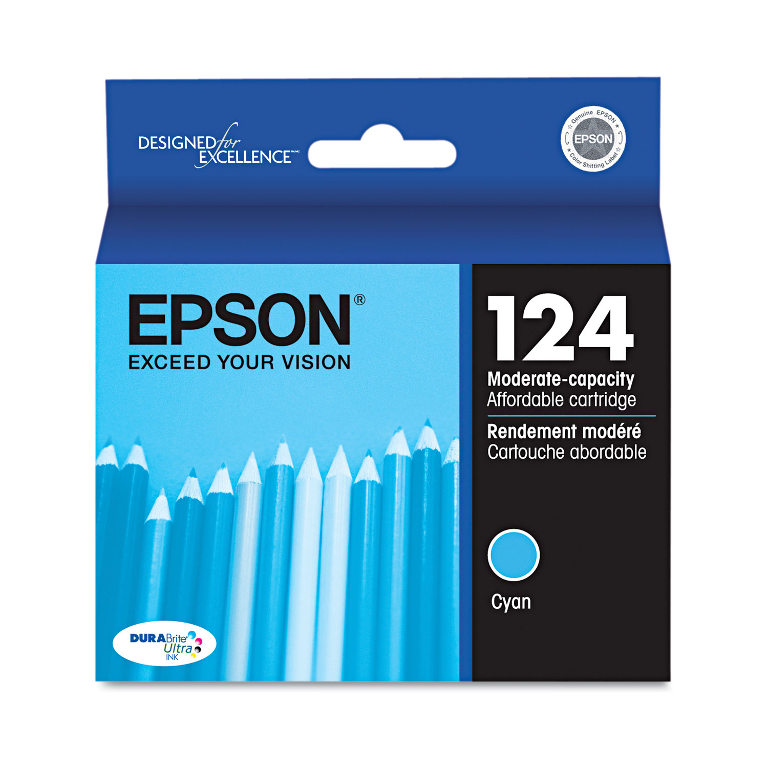  Epson T124220-S T124220S (124) DURABrite Ultra Ink, Cyan (EPST124220S) 