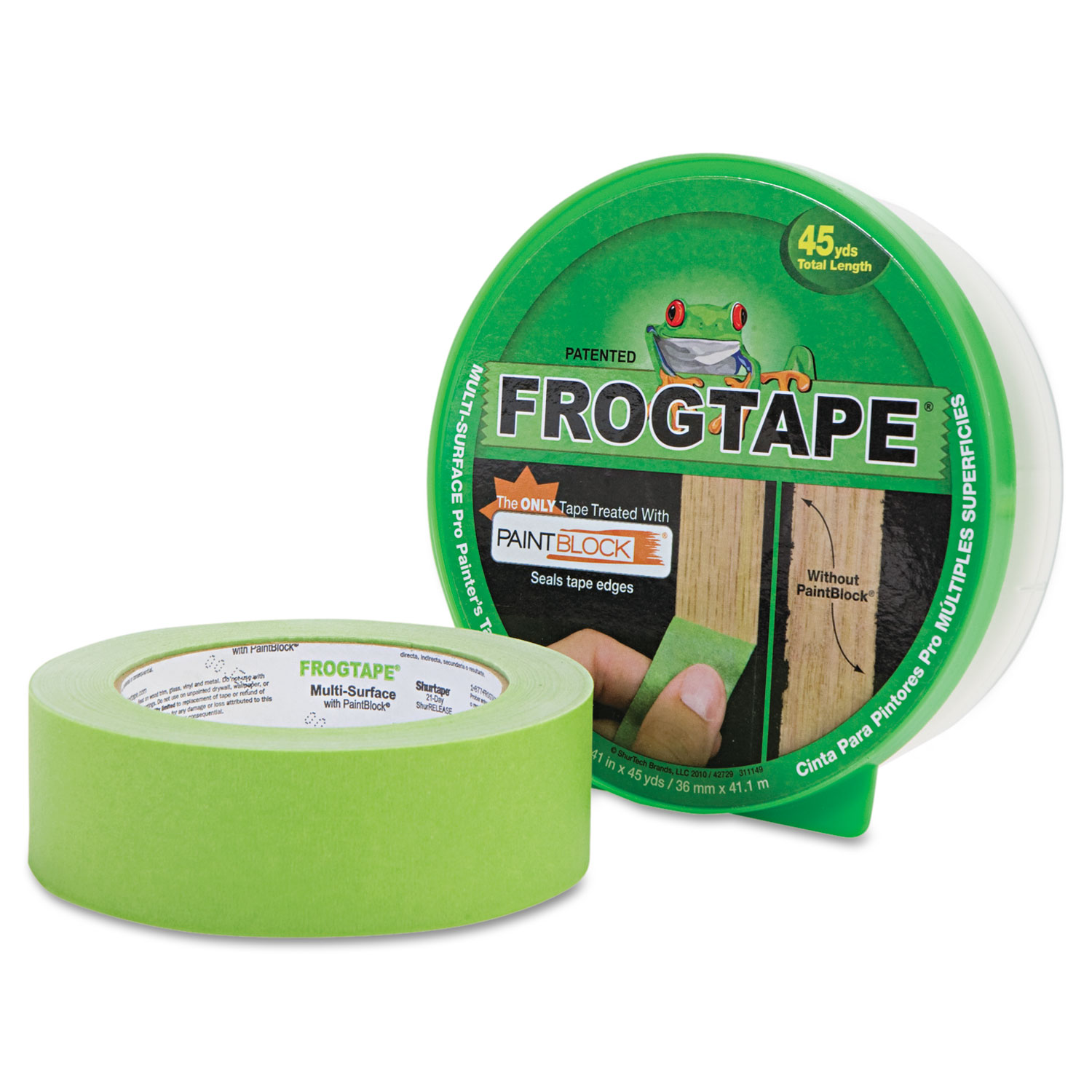 FROGTAPE Painting Tape, 1.41 x 45yds, 3 Core, Green