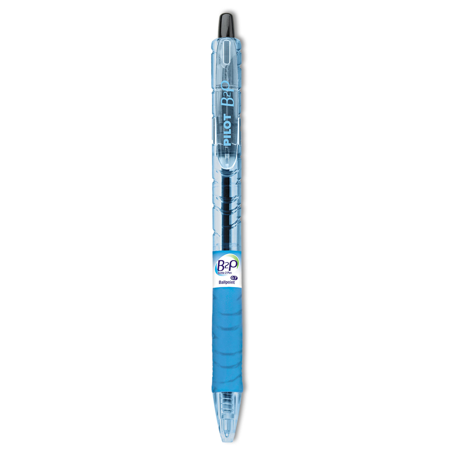  Pilot 32600 B2P Bottle-2-Pen Retractable Ballpoint Pen, 0.7mm, Black Ink, Translucent Blue Barrel, Dozen (PIL32600) 