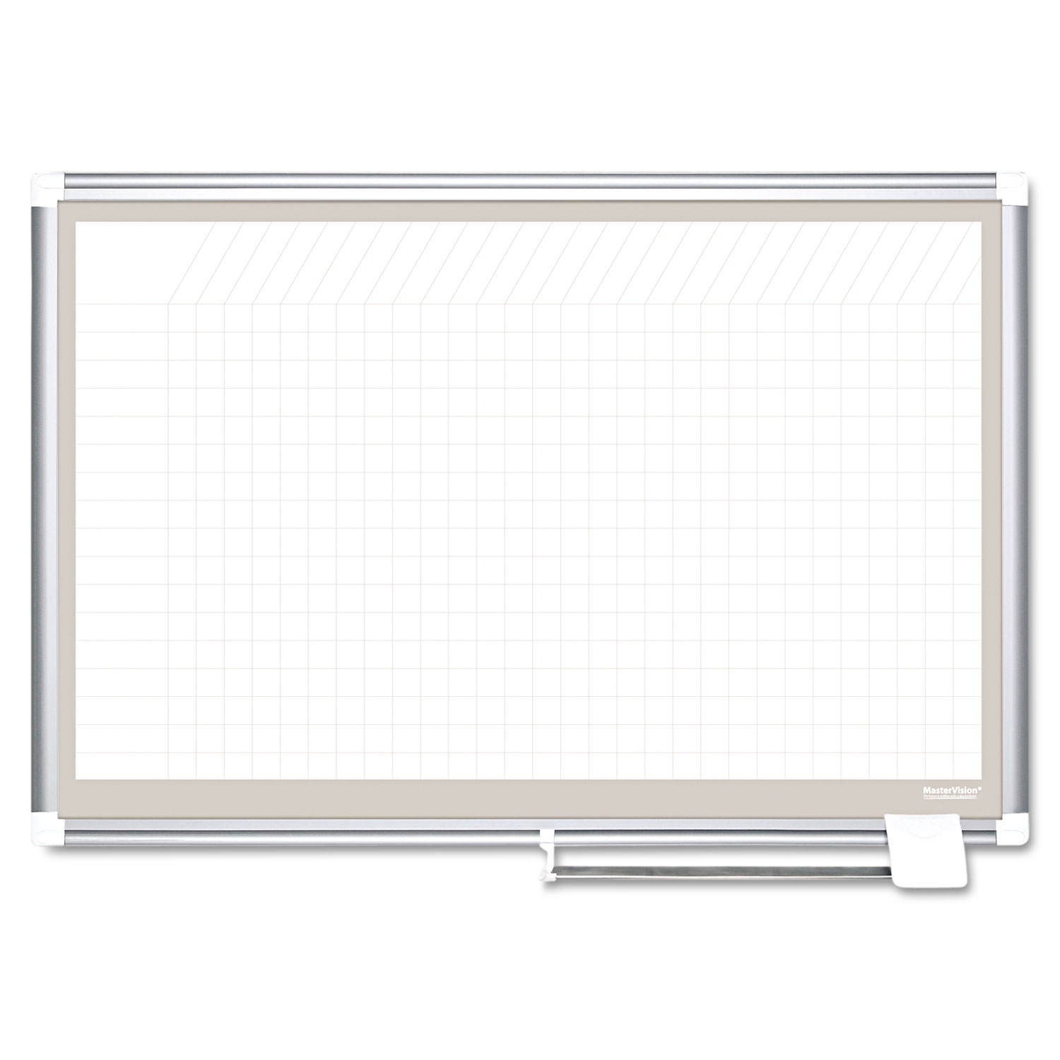  MasterVision CR0632830A All Purpose Porcelain Dry Erase Planning Board, 1 x 1 Grid, 36 x 24, Aluminum (BVCCR0632830A) 