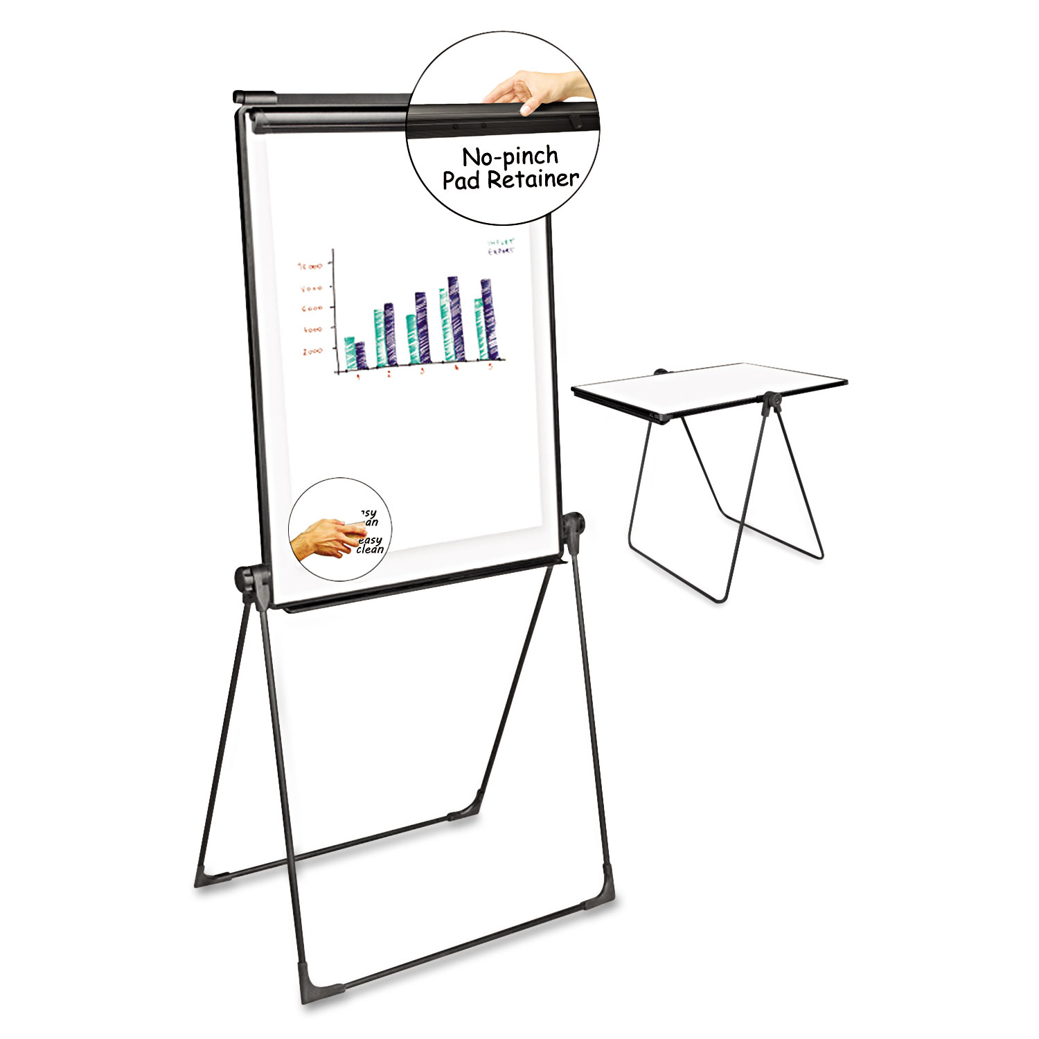  Universal UNV43030 Foldable Double-Sided Dry Erase Easel, Two Configurations, White Board: 29 x 41 (UNV43030) 