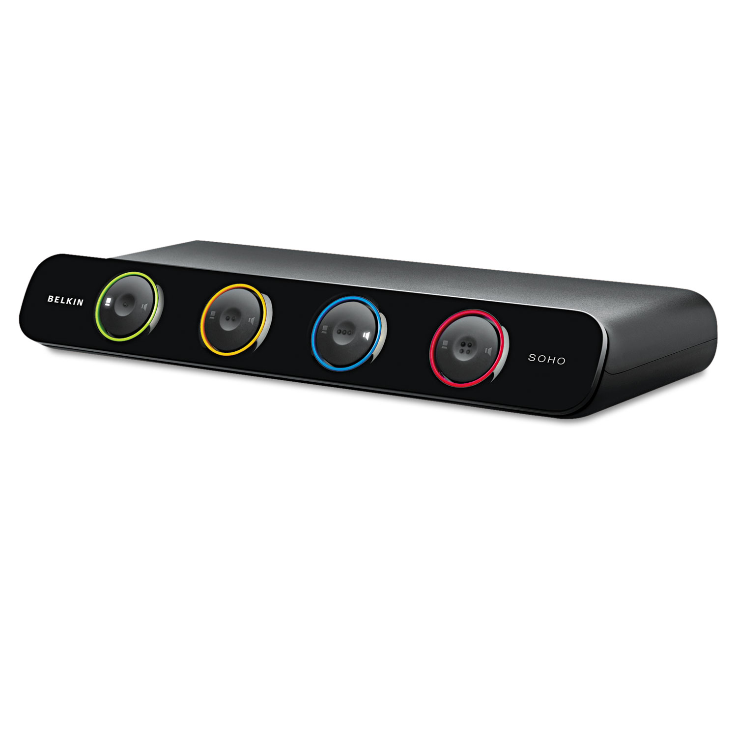 SOHO Desktop KVM Switch With Cables, 4-Port, USB