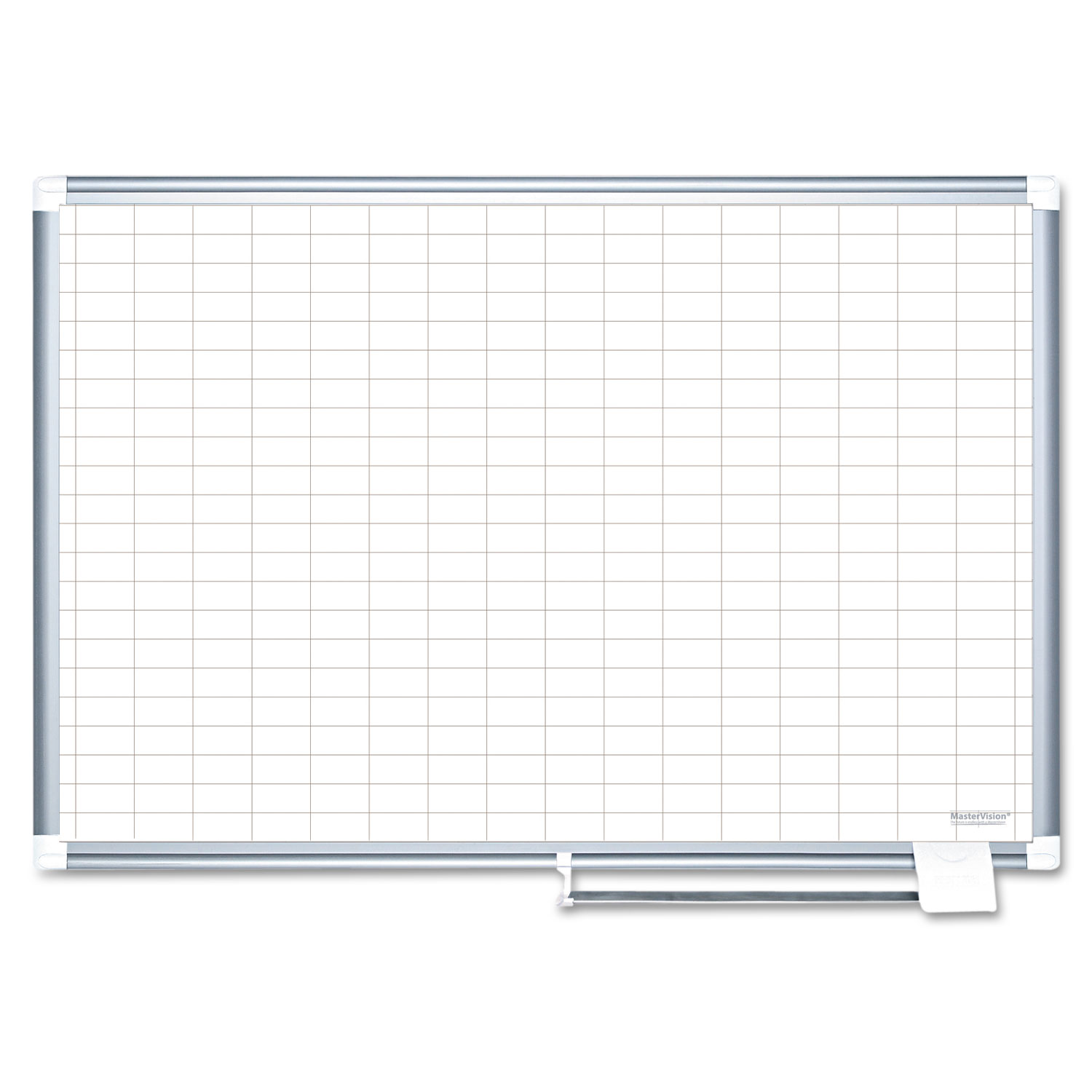Grid Planning Board, 1 x 2 Grid, 72 x 48, White/Silver