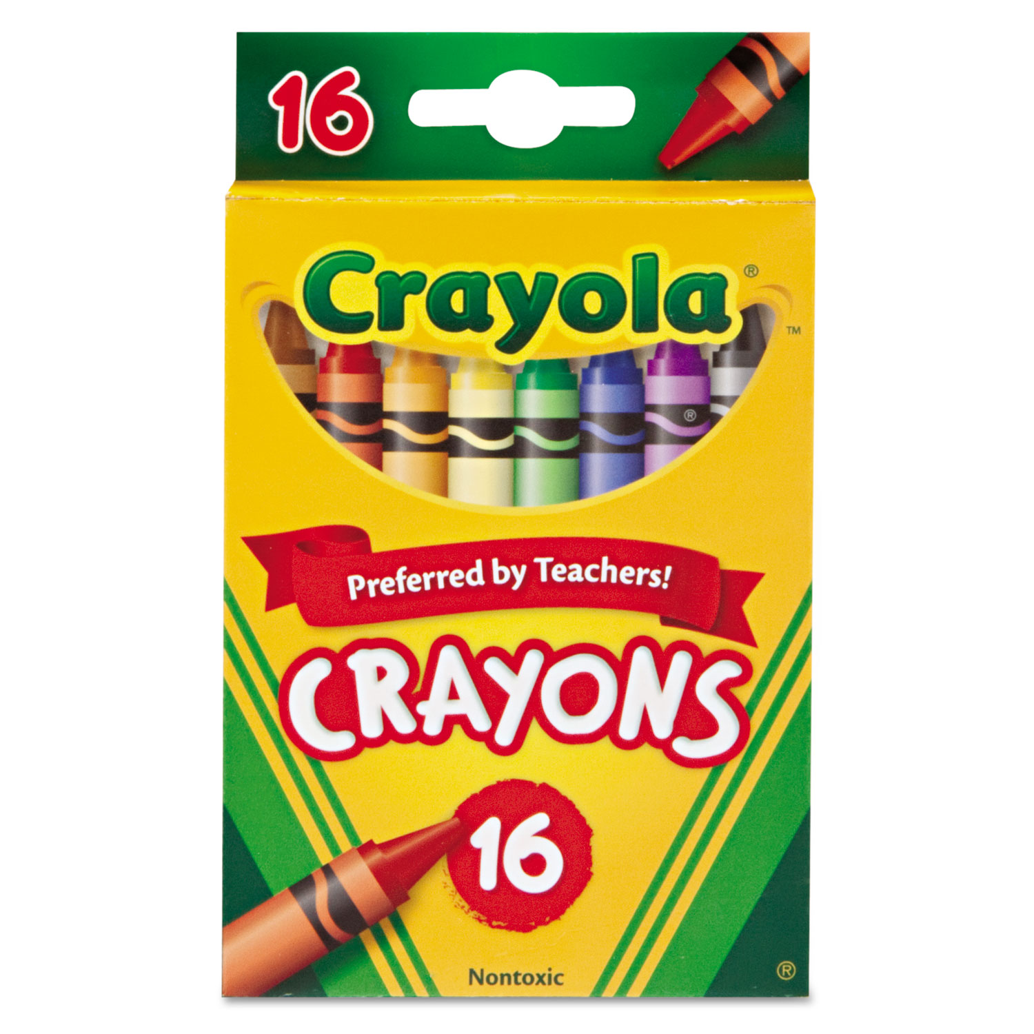 Classic Color Crayons, Peggable Retail Pack, 16 Colors