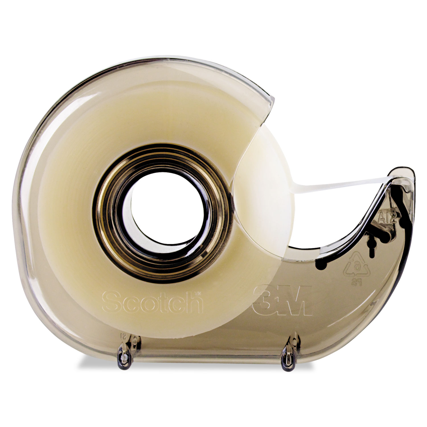  Scotch H-127 H127 Refillable Handheld Tape Dispenser, 1 Core, Plastic/Metal, Smoke (MMMH127) 