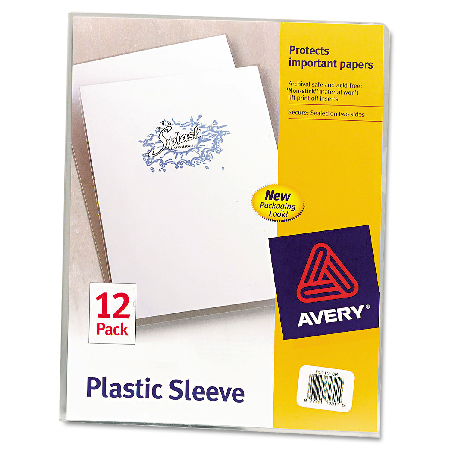  Avery 72311 Clear Plastic Sleeves, Letter Size, Clear, 12/Pack (AVE72311) 