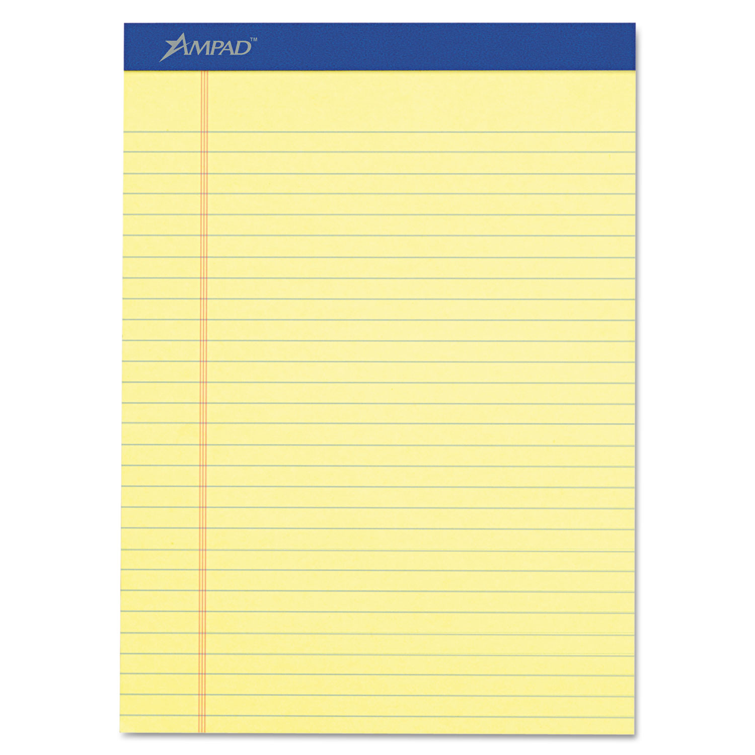 Perforated Writing Pad, 8 1/2 x 11 3/4, Canary, 50 Sheets, Dozen