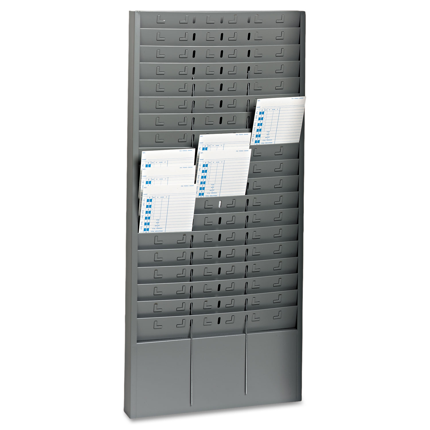 Steel Time Card Rack with Adjustable Dividers, 5 Pockets