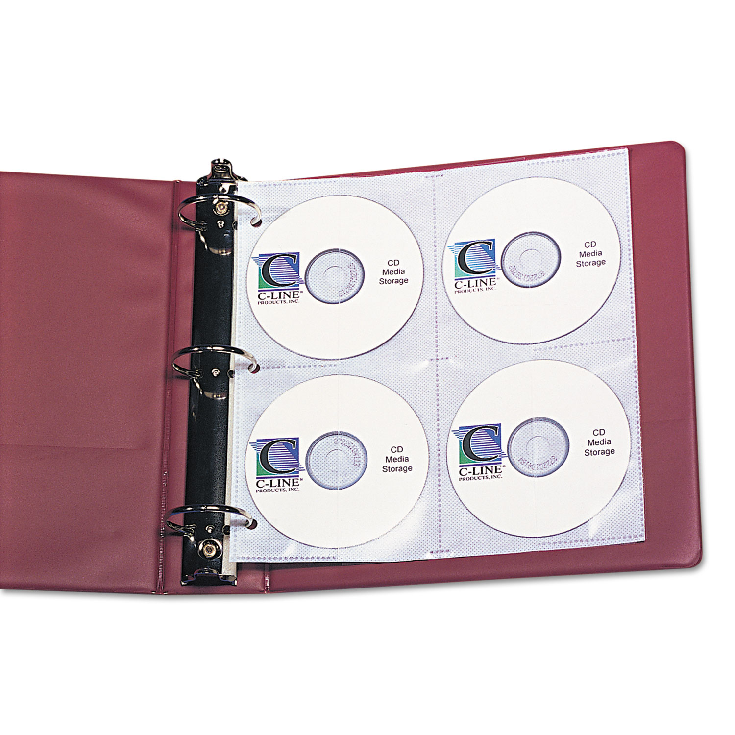 Deluxe CD Ring Binder Storage Pages, Standard, Stores 8 CDs, 5/PK