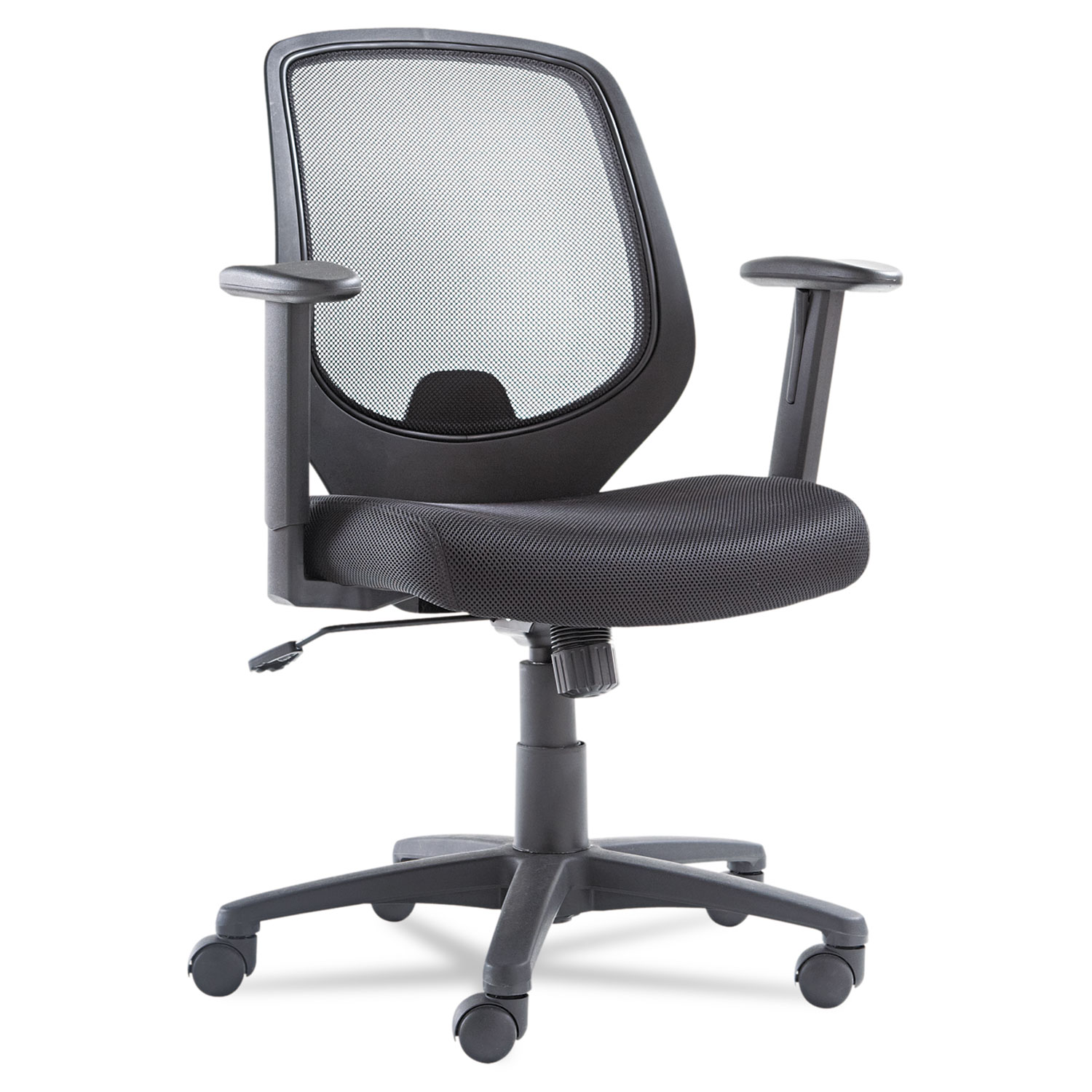  OIF OIFCD4218 Swivel/Tilt Mesh Mid-Back Chair, Supports up to 250 lbs., Black Seat/Black Back, Black Base (OIFCD4218) 