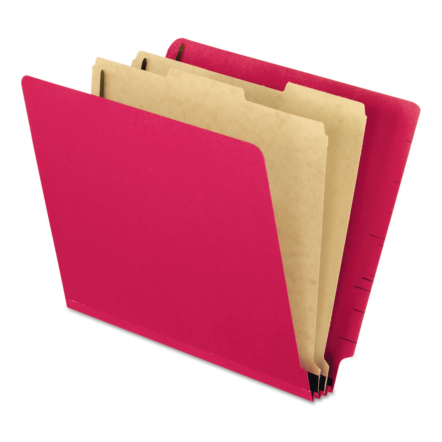  Pendaflex 23216EE Colored Pressboard End Tab Classification Folders, 2 Dividers, Letter Size, Red, 10/Box (PFX23216) 