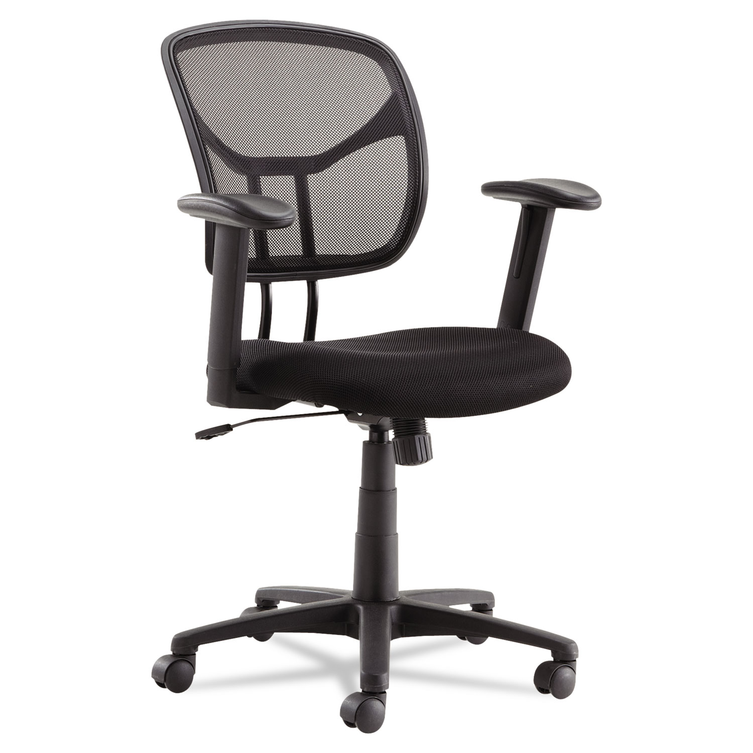  OIF OIFMT4818 Swivel/Tilt Mesh Task Chair with Adjustable Arms, Supports up to 250 lbs., Black Seat/Black Back, Black Base (OIFMT4818) 