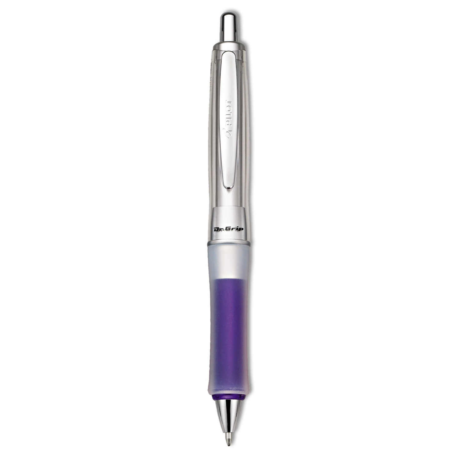  Pilot 36181 Dr. Grip Center of Gravity Retractable Ballpoint Pen, 1mm, Black Ink, Silver/Navy Barrel (PIL36181) 