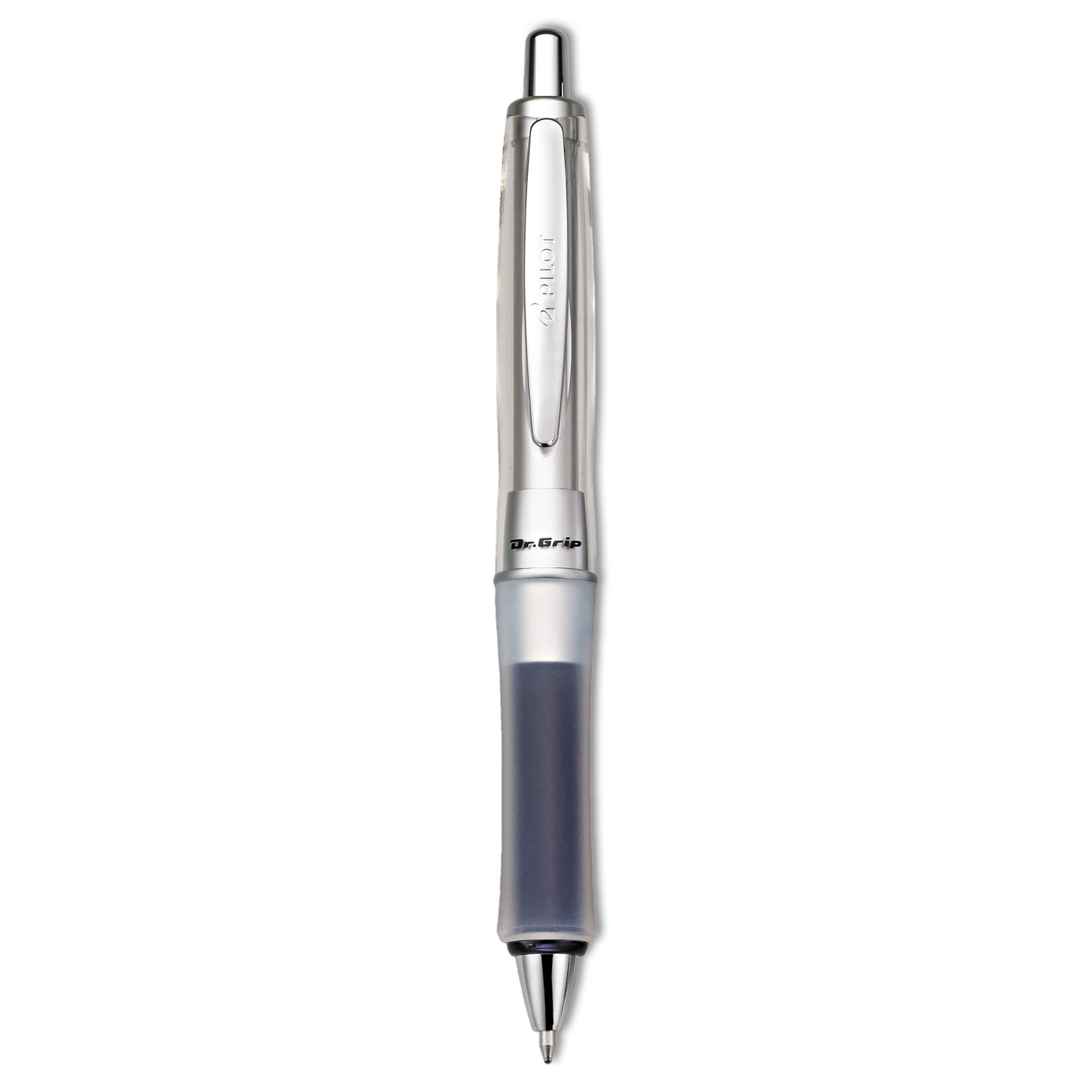  Pilot 36180 Dr. Grip Center of Gravity Retractable Ballpoint Pen, 1mm, Black Ink, Silver/Gray Barrel (PIL36180) 