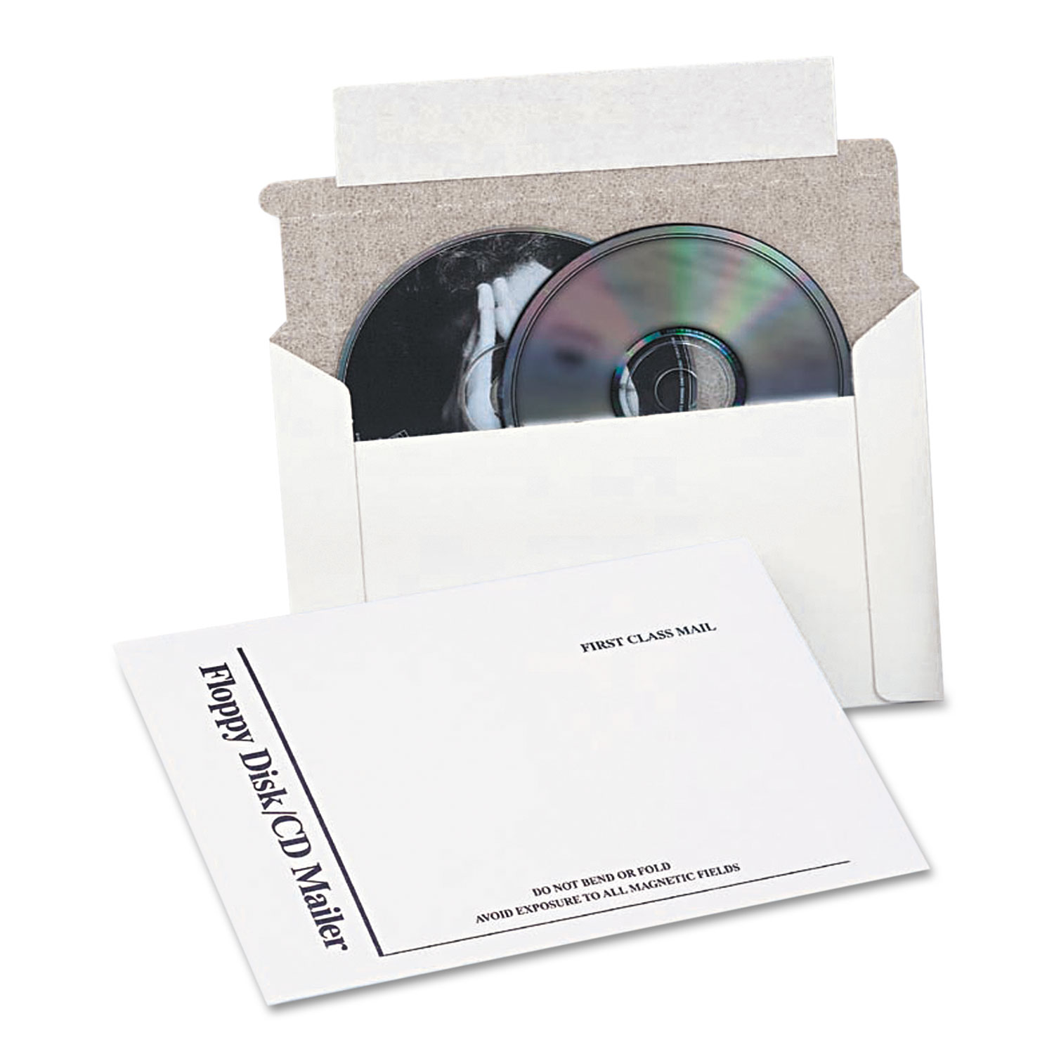  Quality Park QUAE7265 Disk/CD Foam-Lined Mailers, Square Flap, Self-Adhesive Closure, 8.5 x 6, White, 25/Box (QUAE7265) 