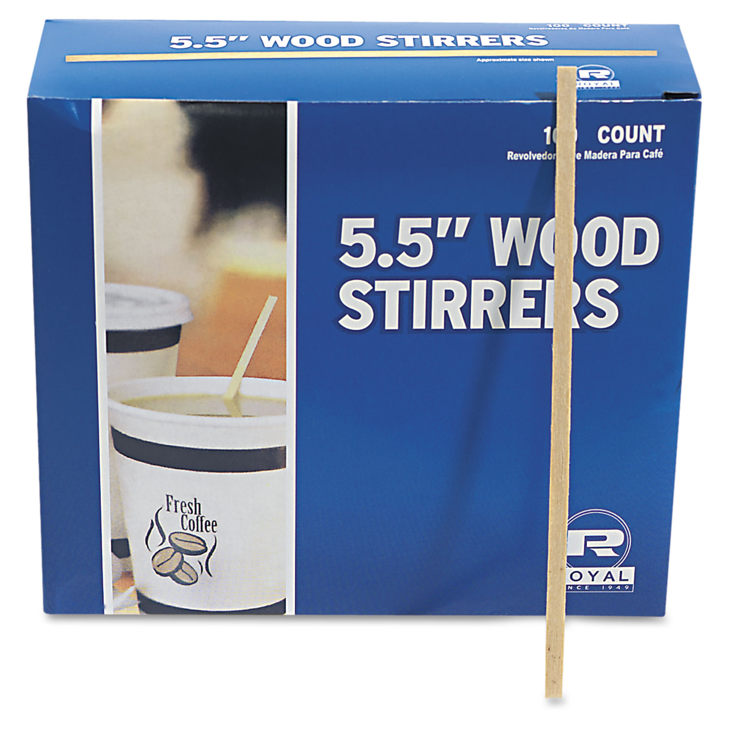 Wood Coffee Stirrers, 5 1/2 Long, Woodgrain, 1000 Stirrers/Box