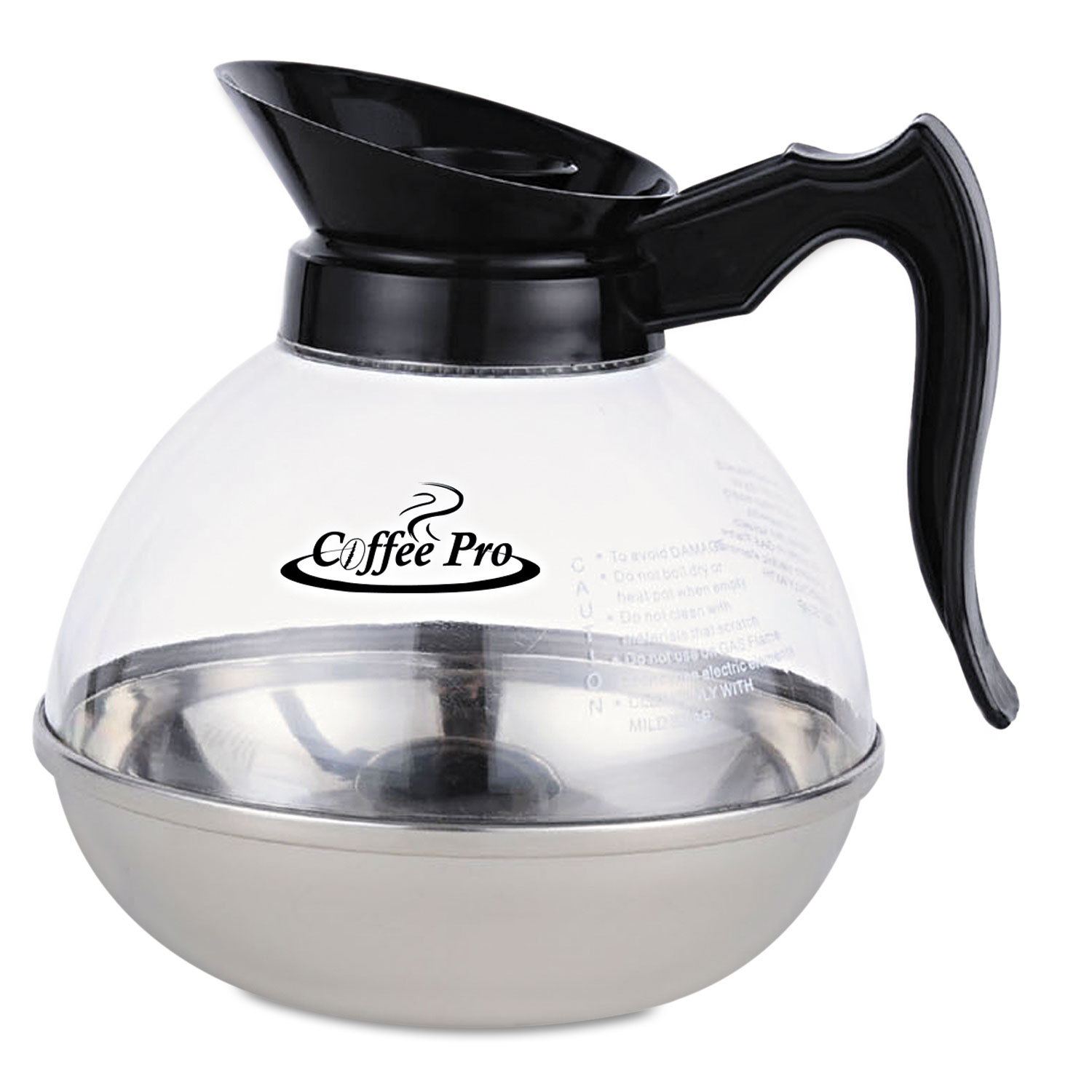 Unbreakable Regular Coffee Decanter, 12-Cup, Stainless Steel/Polycarbonate